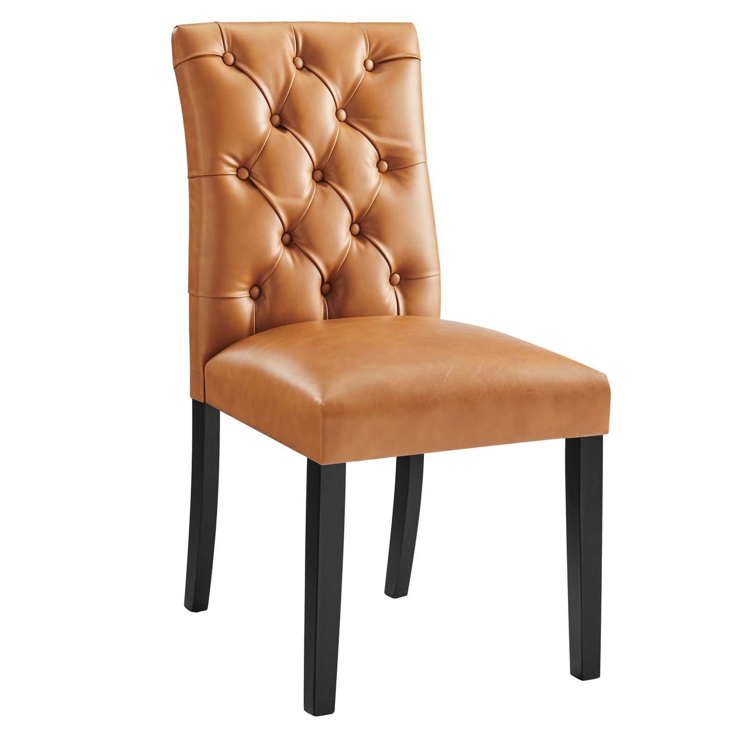 Duchess Button Tufted Vegan Leather and Vinyl Dining Chair Set of 2