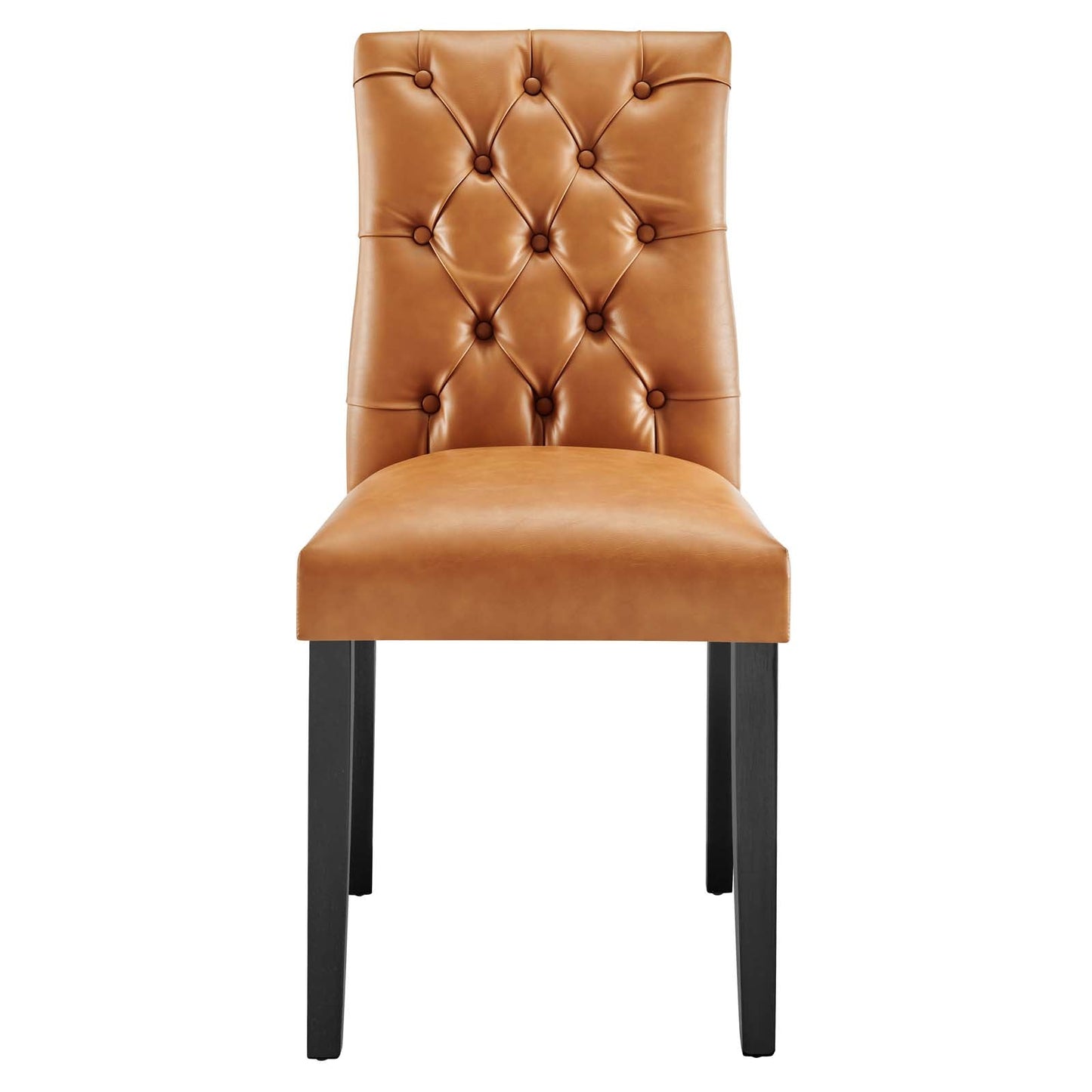 Duchess Button Tufted Vegan Leather and Vinyl Dining Chair Set of 2