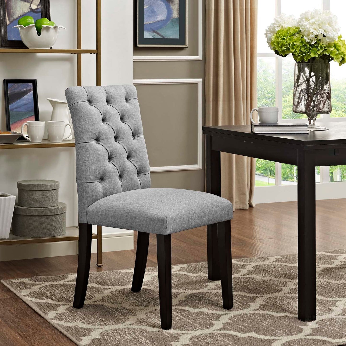 Duchess Button Tufted Fabric Dining Chair by Modway EEI-2231-LGR