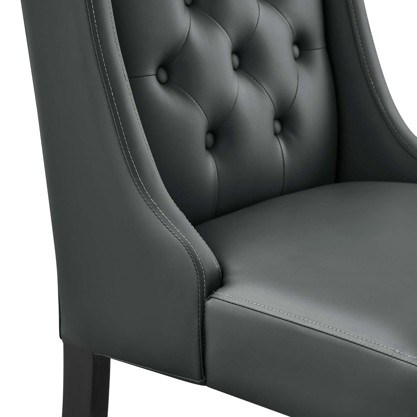 Baronet Button Tufted Vegan Leather Dining Chair EEI-2234
