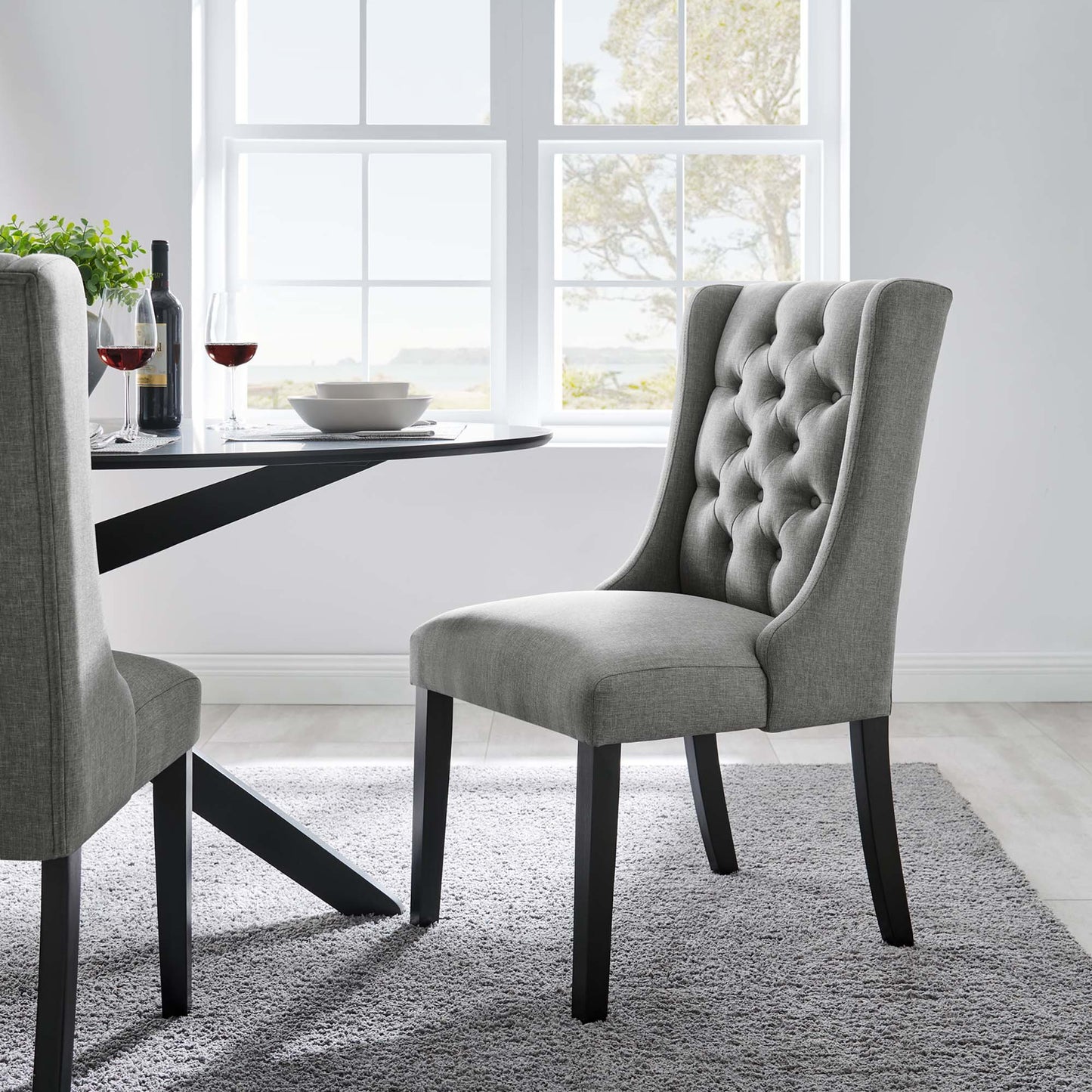 Baronet Button Tufted Fabric Dining Chair by Modway EEI-2235-LGR
