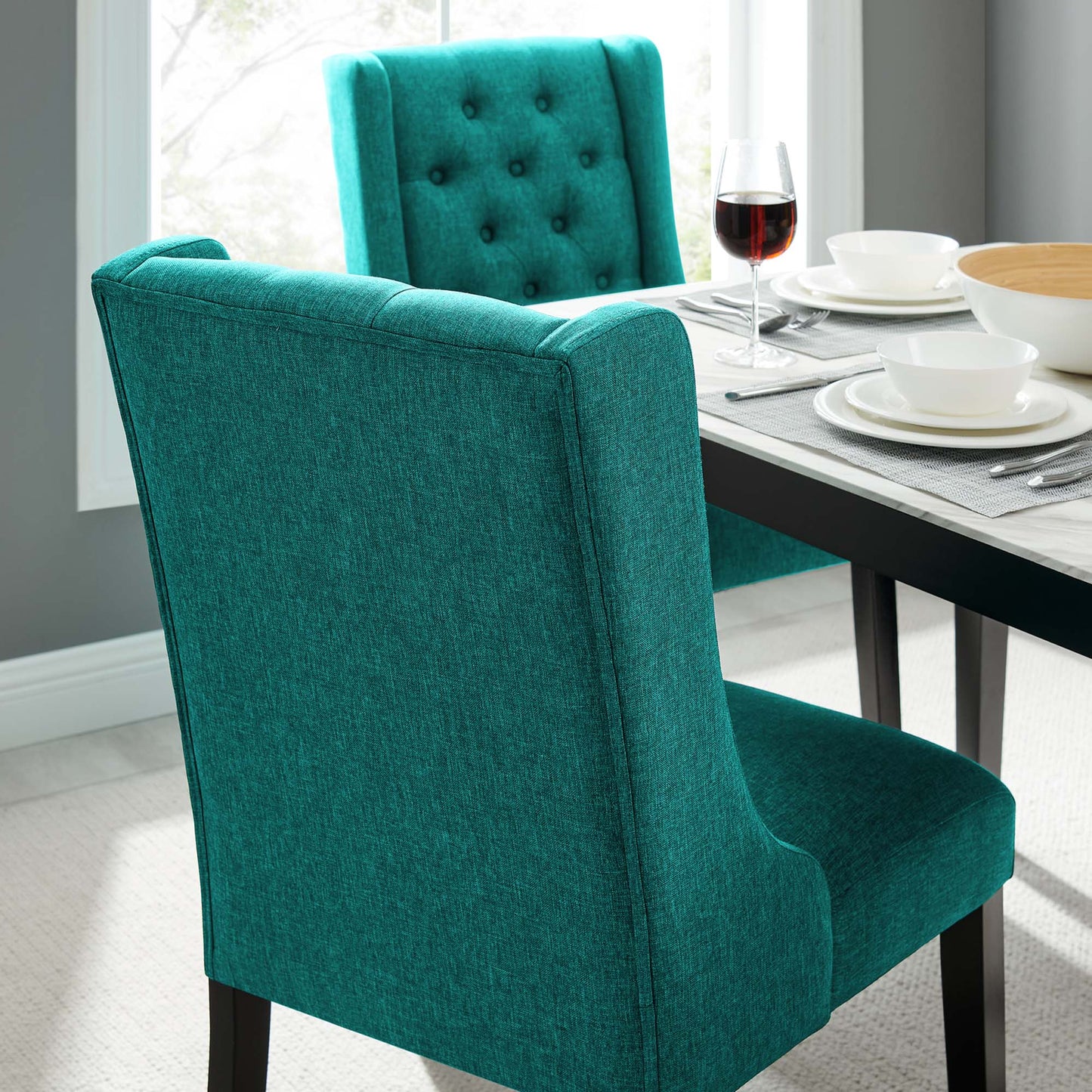 Baronet Button Tufted Fabric Dining Chair by Modway EEI-2235-TEA