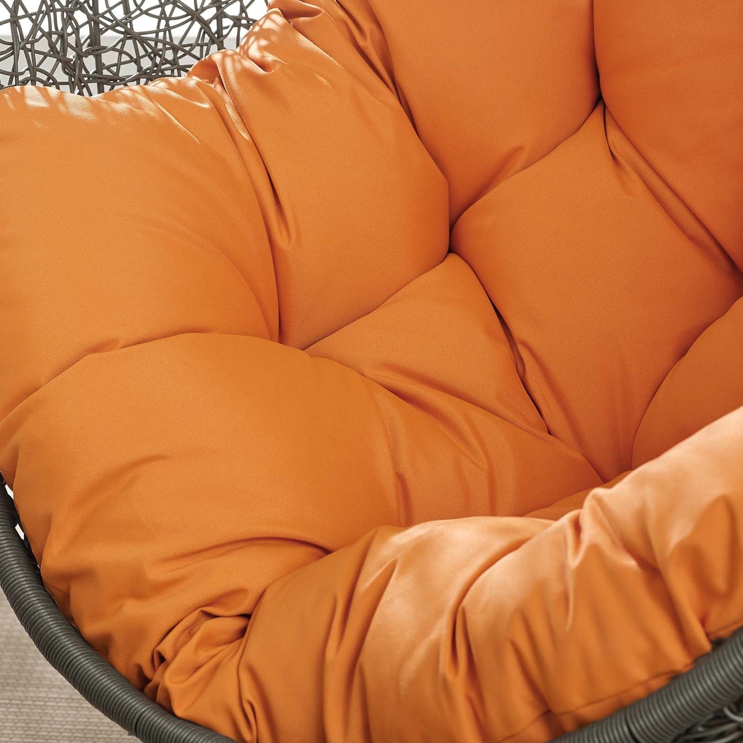 Hide Outdoor Patio Swing Chair With Stand Gray Orange EEI-2273-GRY-ORA