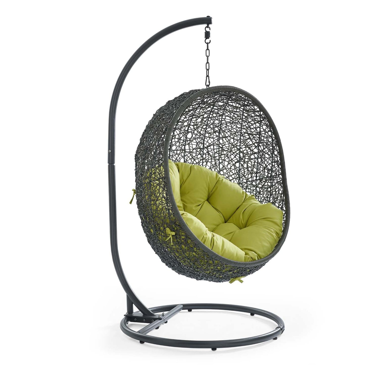 Hide Outdoor Patio Swing Chair With Stand Gray Peridot EEI-2273-GRY-PER