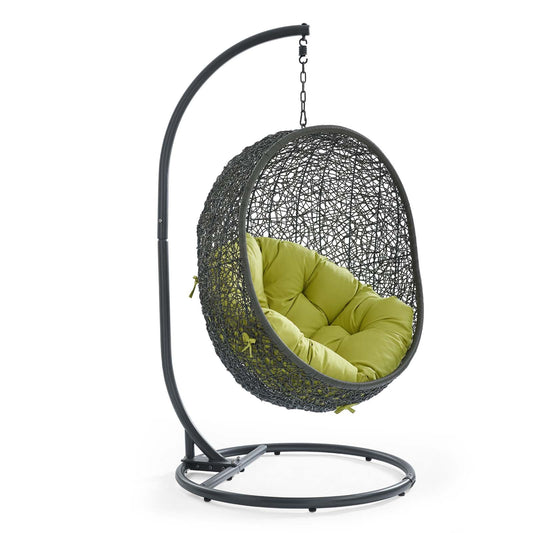Hide Outdoor Patio Swing Chair With Stand Gray Peridot EEI-2273-GRY-PER