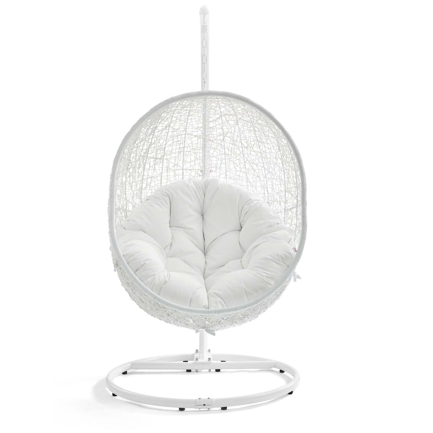 Hide Outdoor Patio Swing Chair With Stand White EEI-2273-WHI-WHI