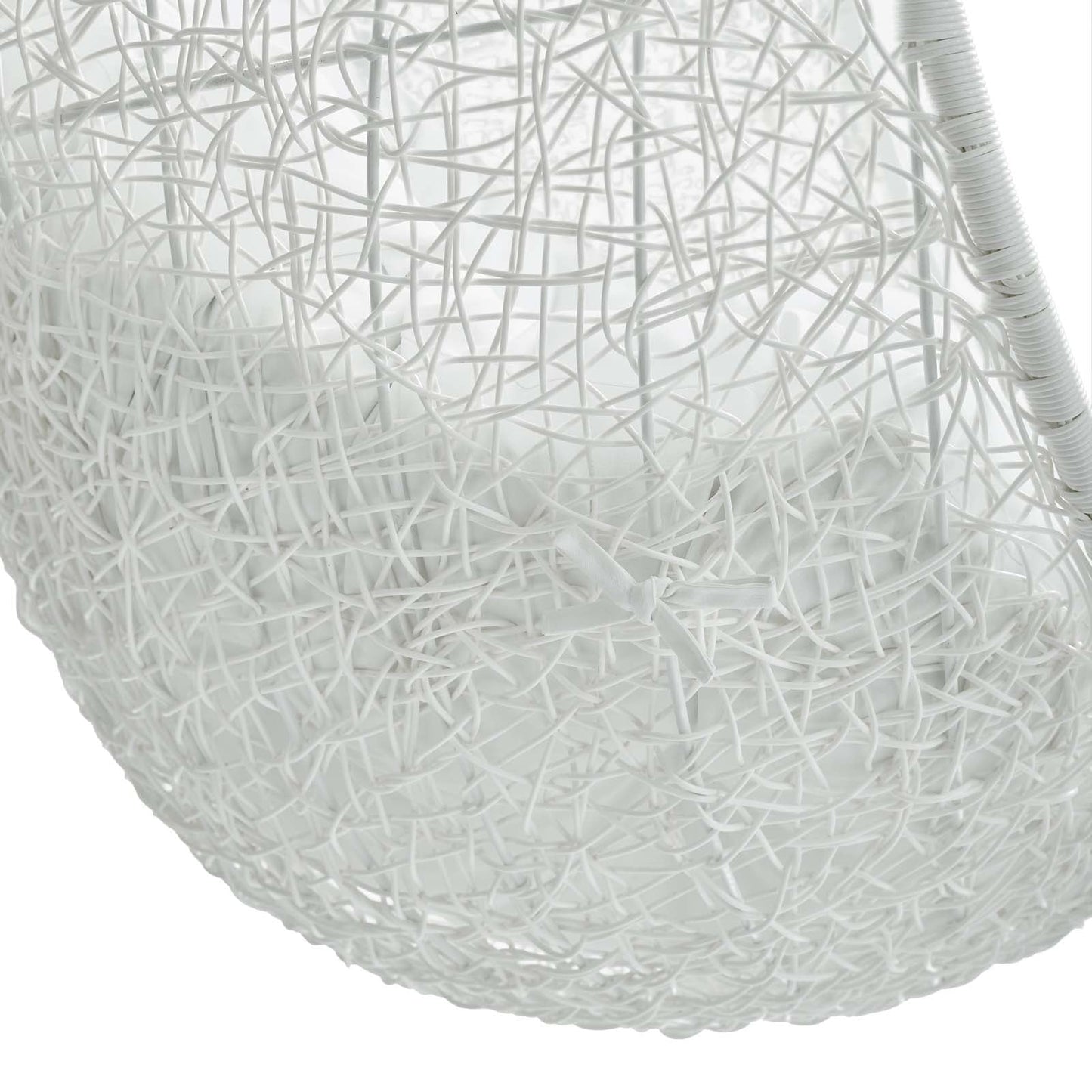 Hide Outdoor Patio Swing Chair With Stand White EEI-2273-WHI-WHI