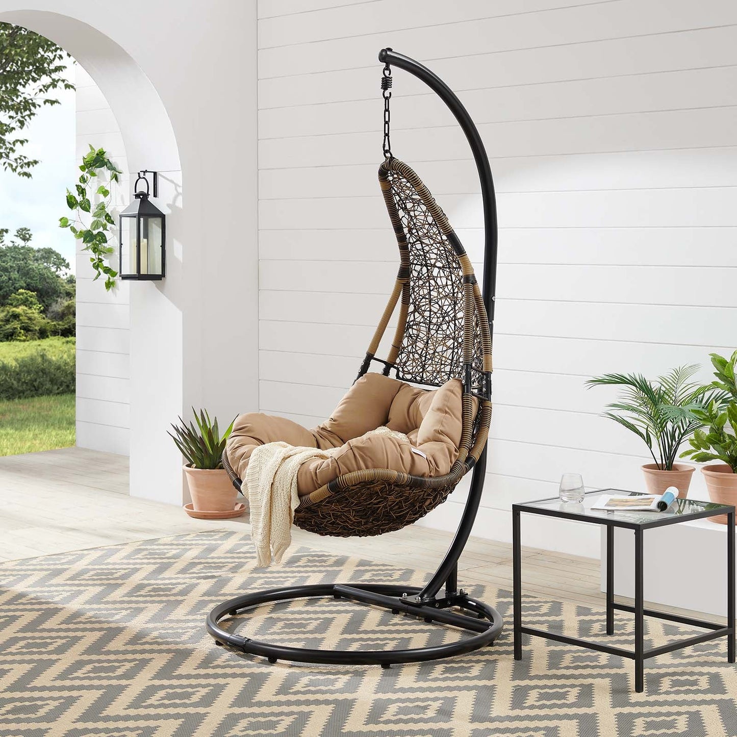 Abate Outdoor Patio Swing Chair Without Stand Wicker Rattan