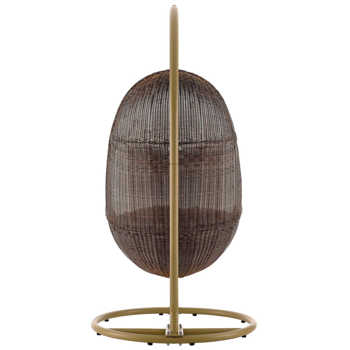 Bean Outdoor Patio Wood Swing Chair With Stand by Modway EEI-2277-YLW-WHI-SET