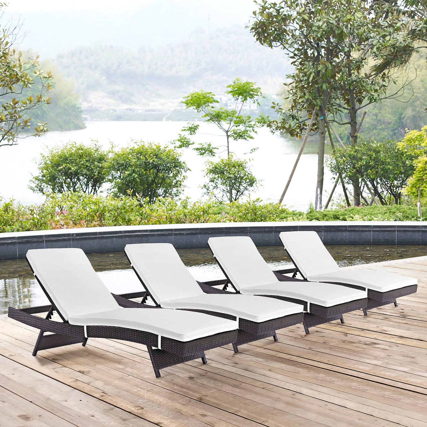Convene Chaise Outdoor Patio Set and Double Chaise
