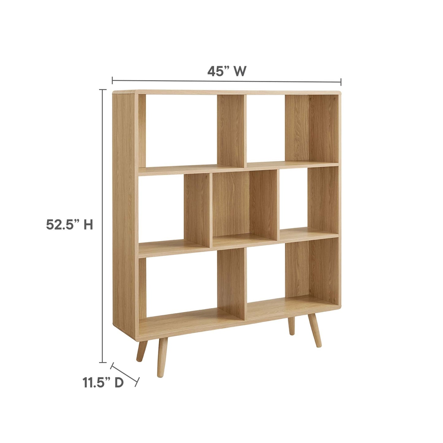 Transmit 7 Shelf Wood Grain Bookcase by Modway EEI-2529-OAK