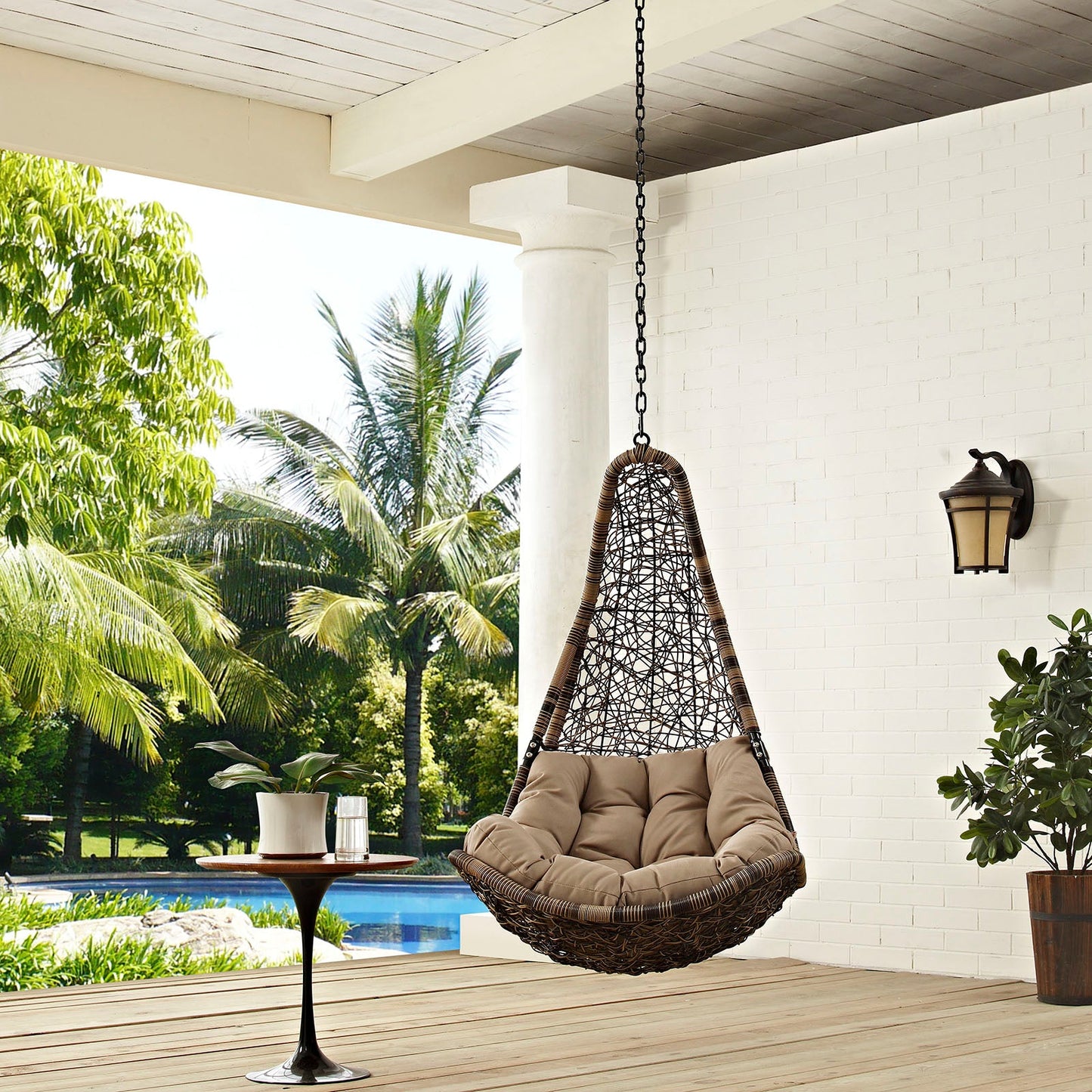 Abate Outdoor Patio Swing Chair Without Stand Wicker Rattan