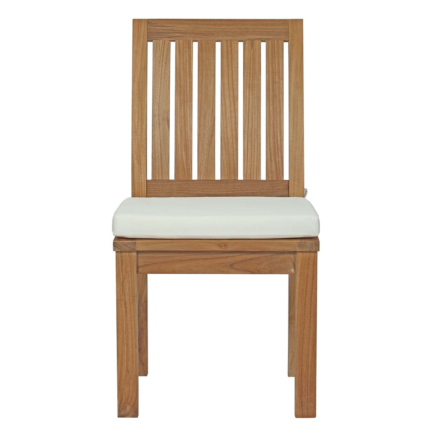Marina Outdoor Patio Teak Dining Chair by Modway EEI-2700-NAT-WHI