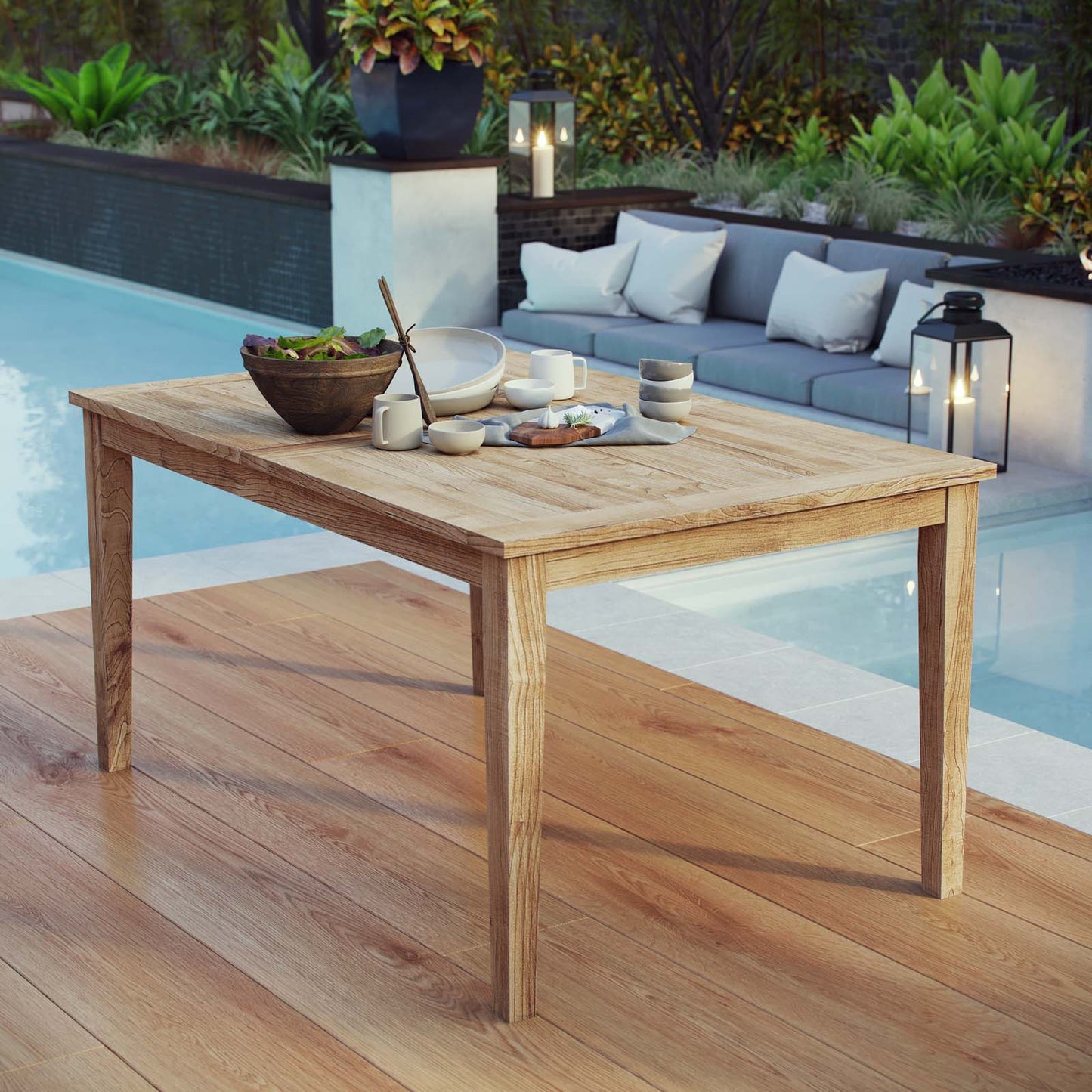 Marina Outdoor Patio Teak Dining Table by Modway EEI-2716-NAT