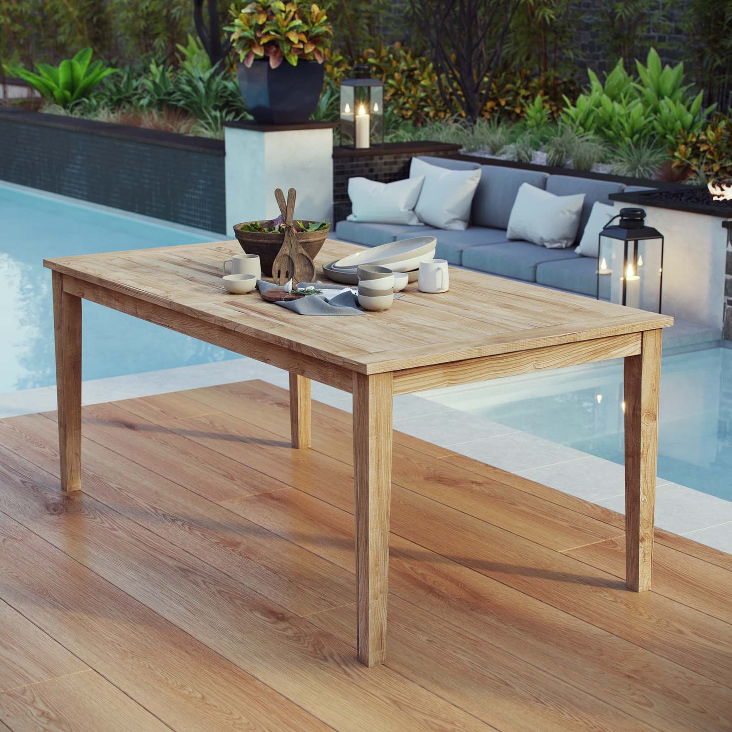 Marina Outdoor Patio Teak Dining Table by Modway EEI-2717-NAT