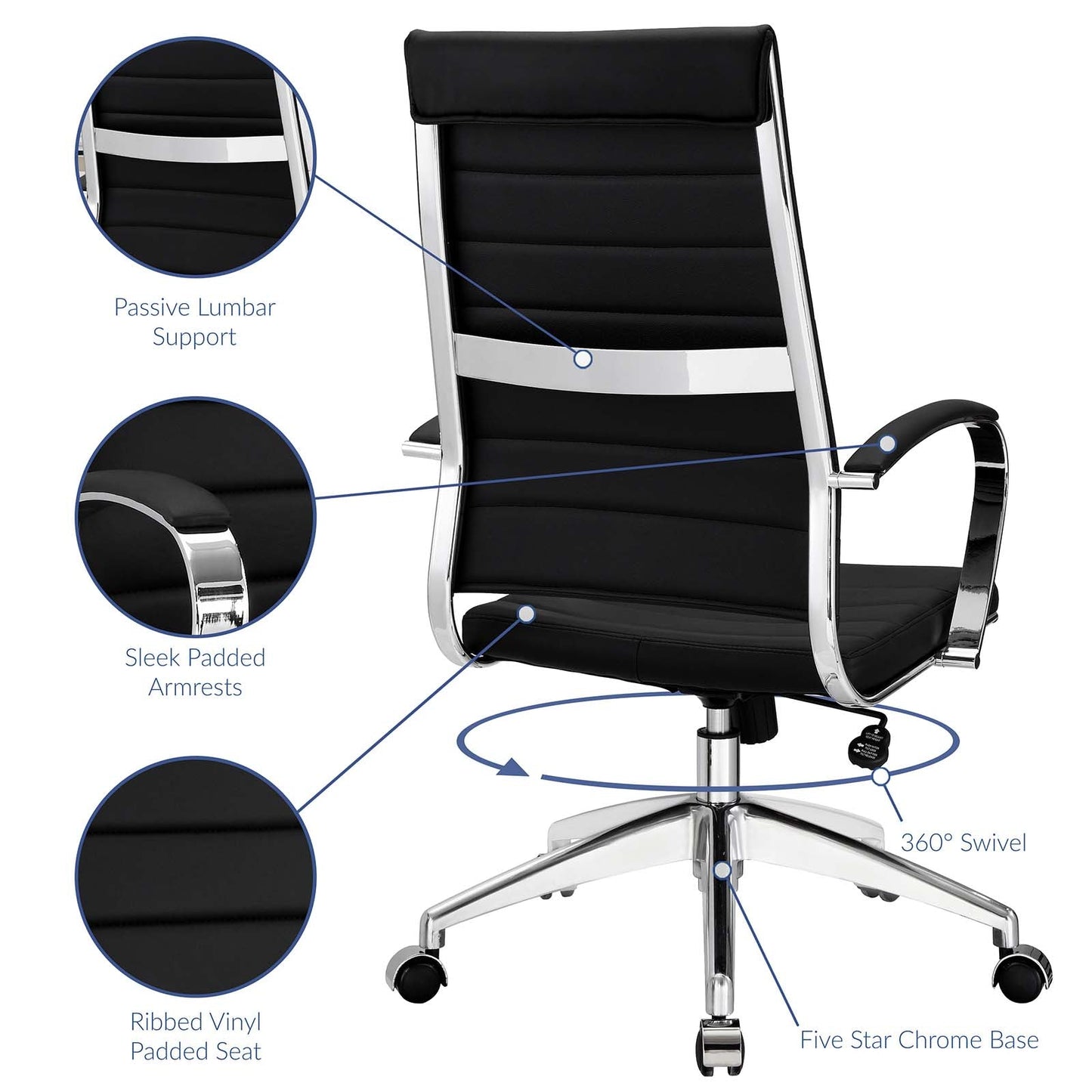 Jive Armless and Highback Mid Back Office Chair