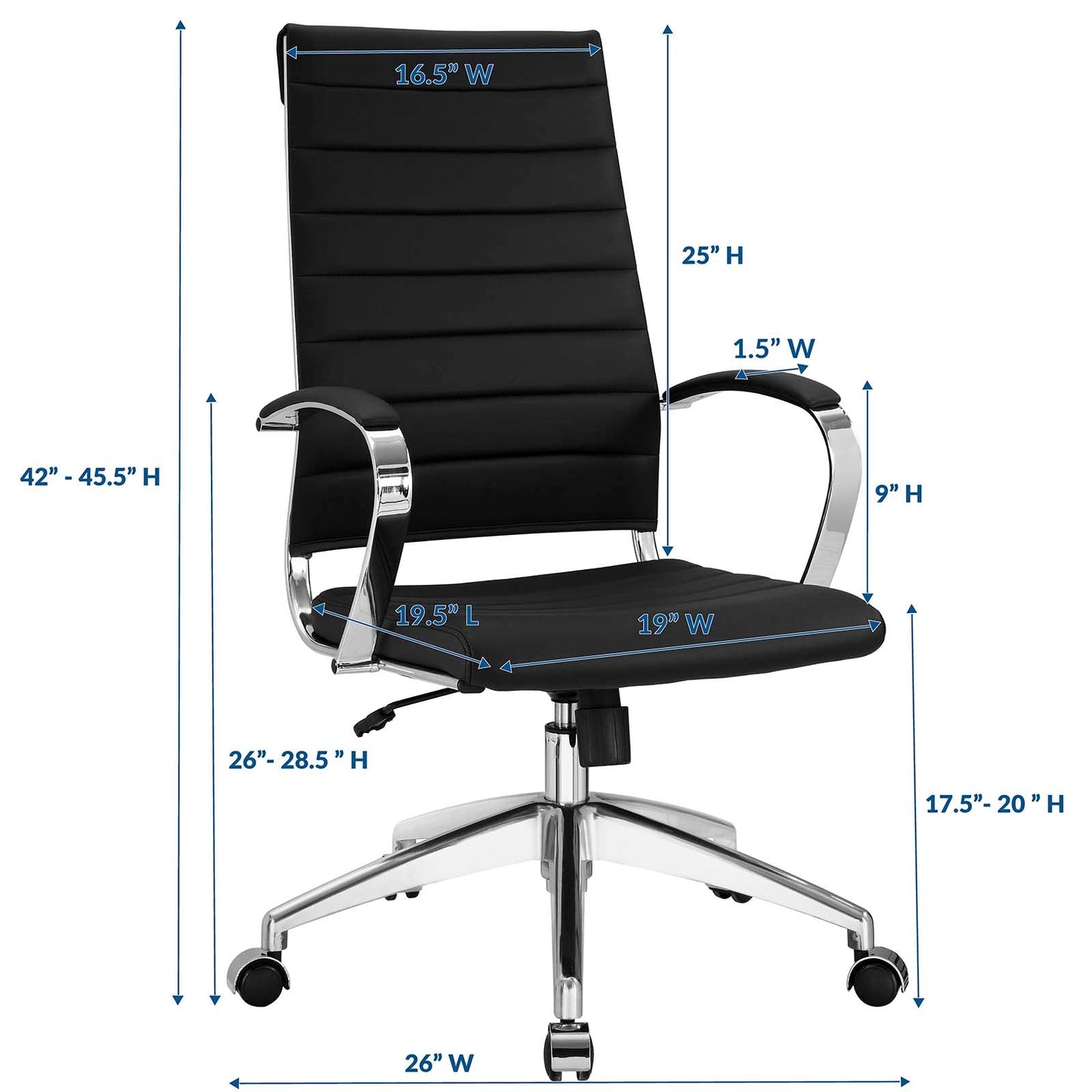 Jive Armless and Highback Mid Back Office Chair