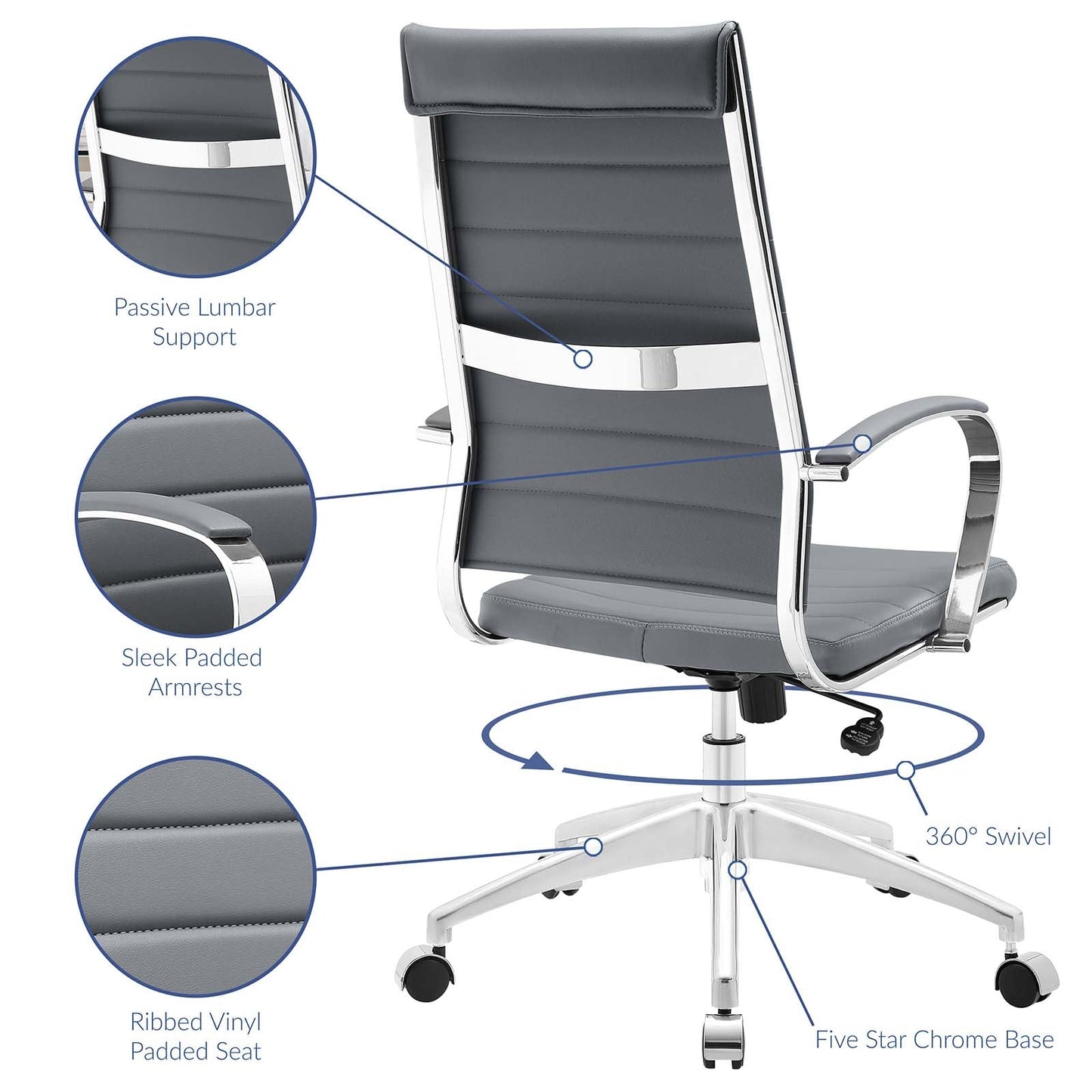 Jive Armless and Highback Mid Back Office Chair
