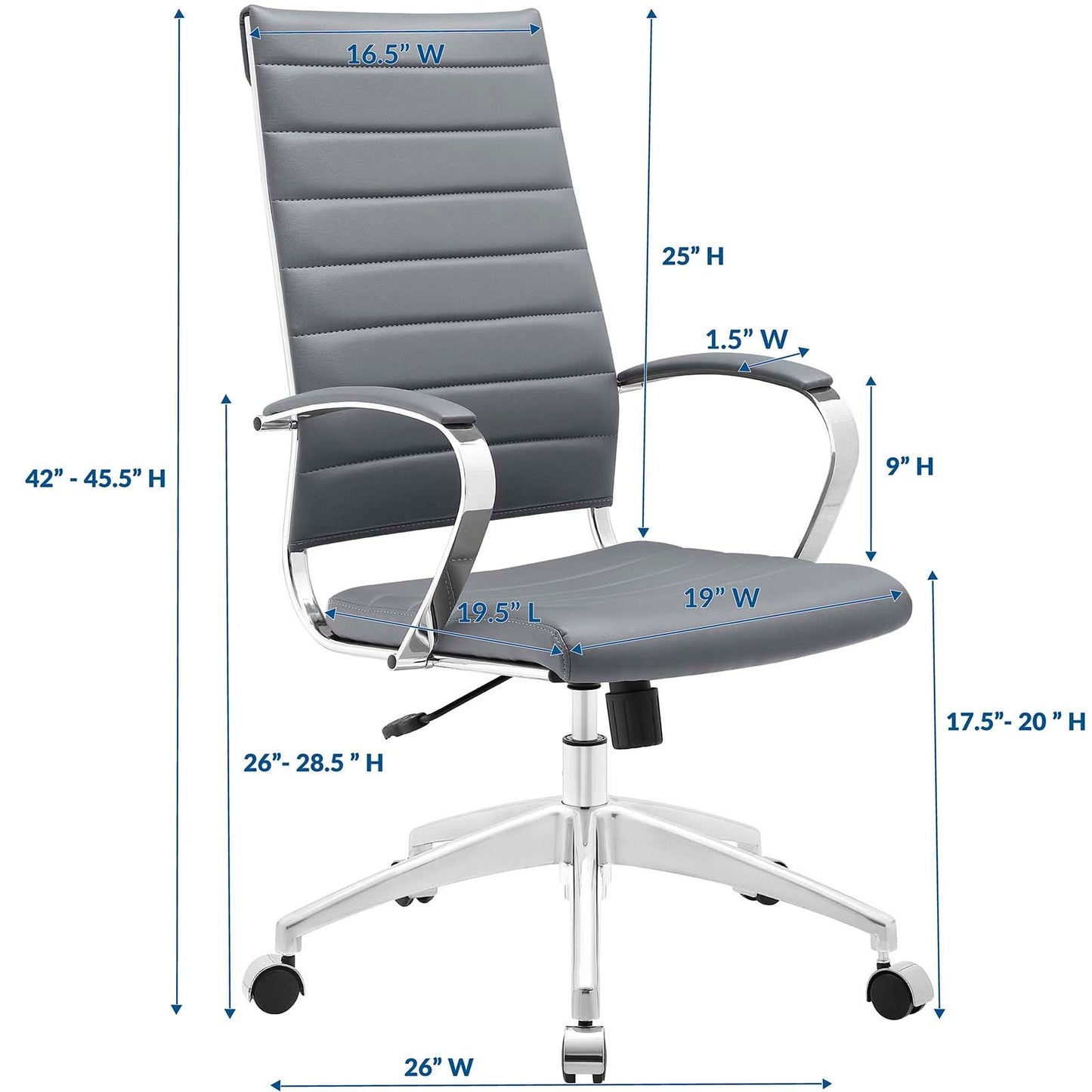 Jive Armless and Highback Mid Back Office Chair