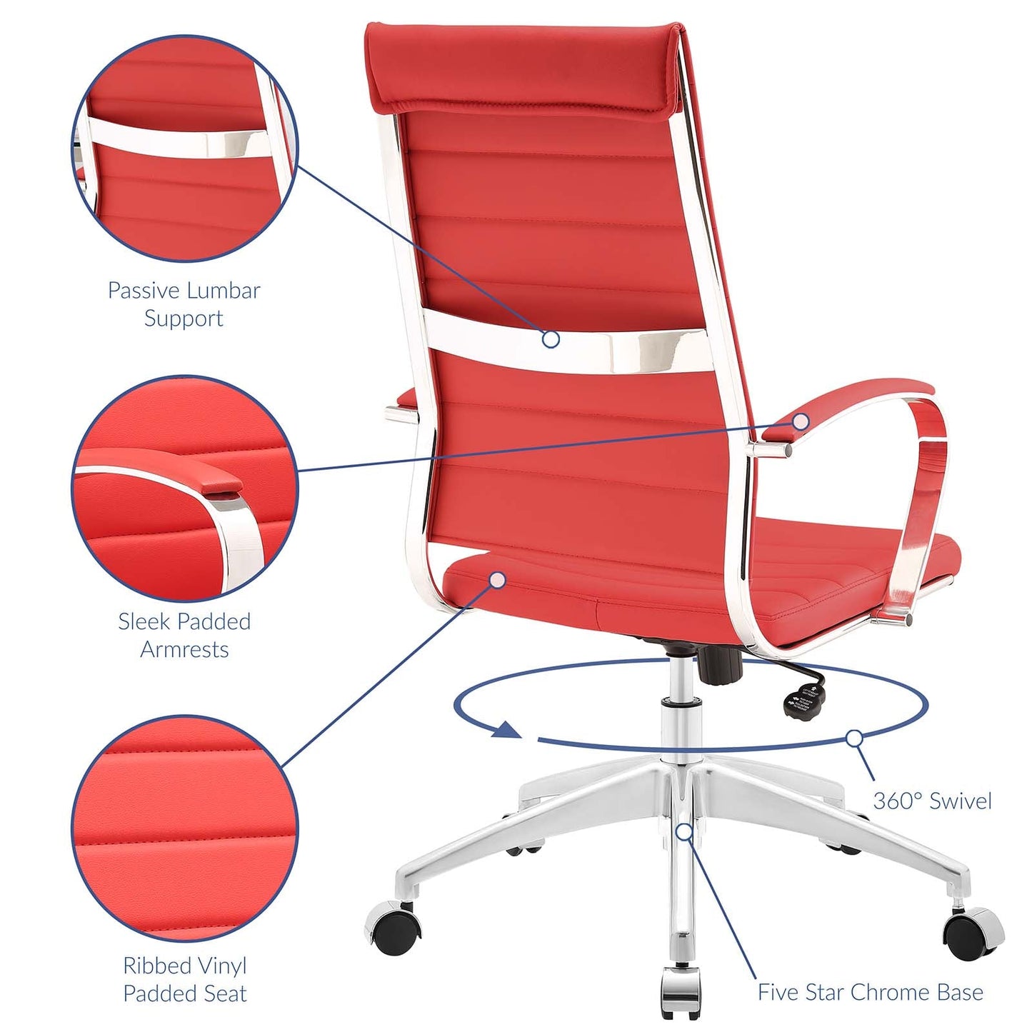 Jive Armless and Highback Mid Back Office Chair