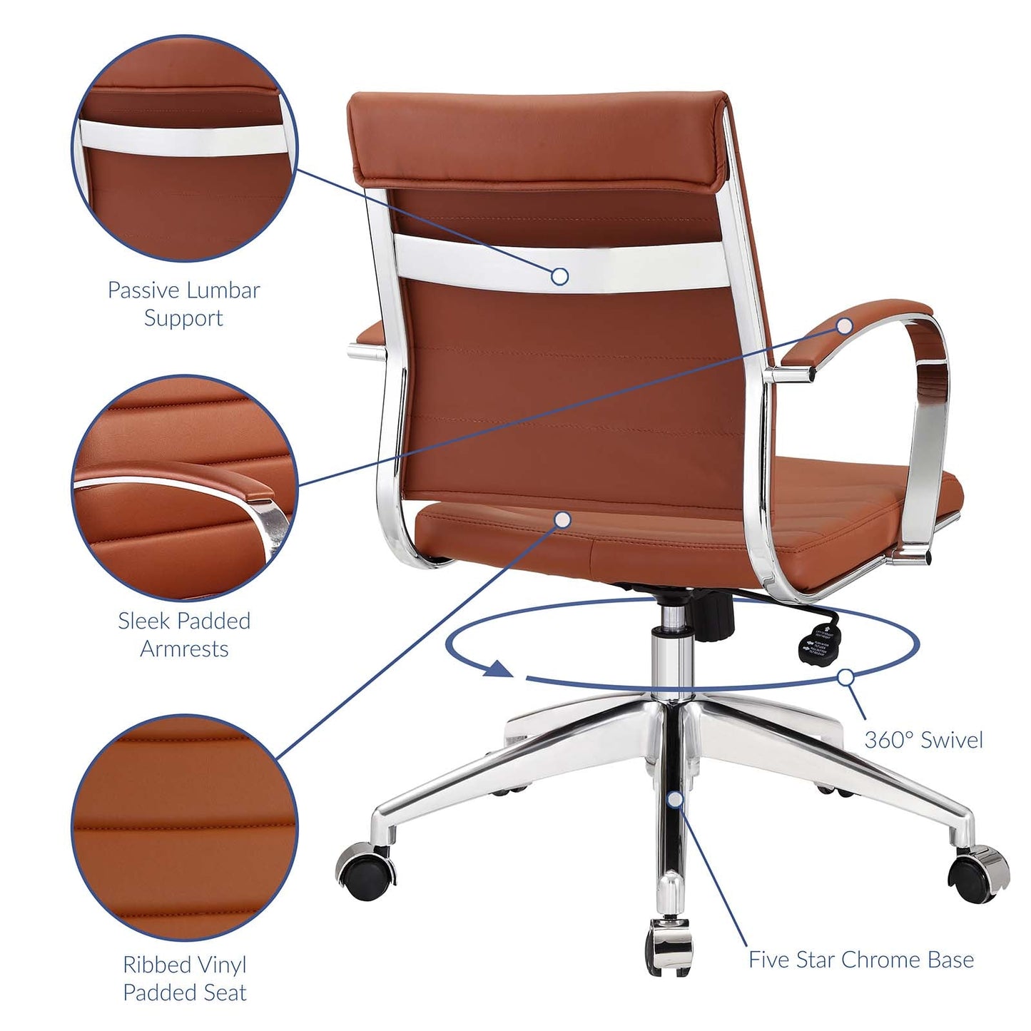 Jive Armless and Highback Mid Back Office Chair