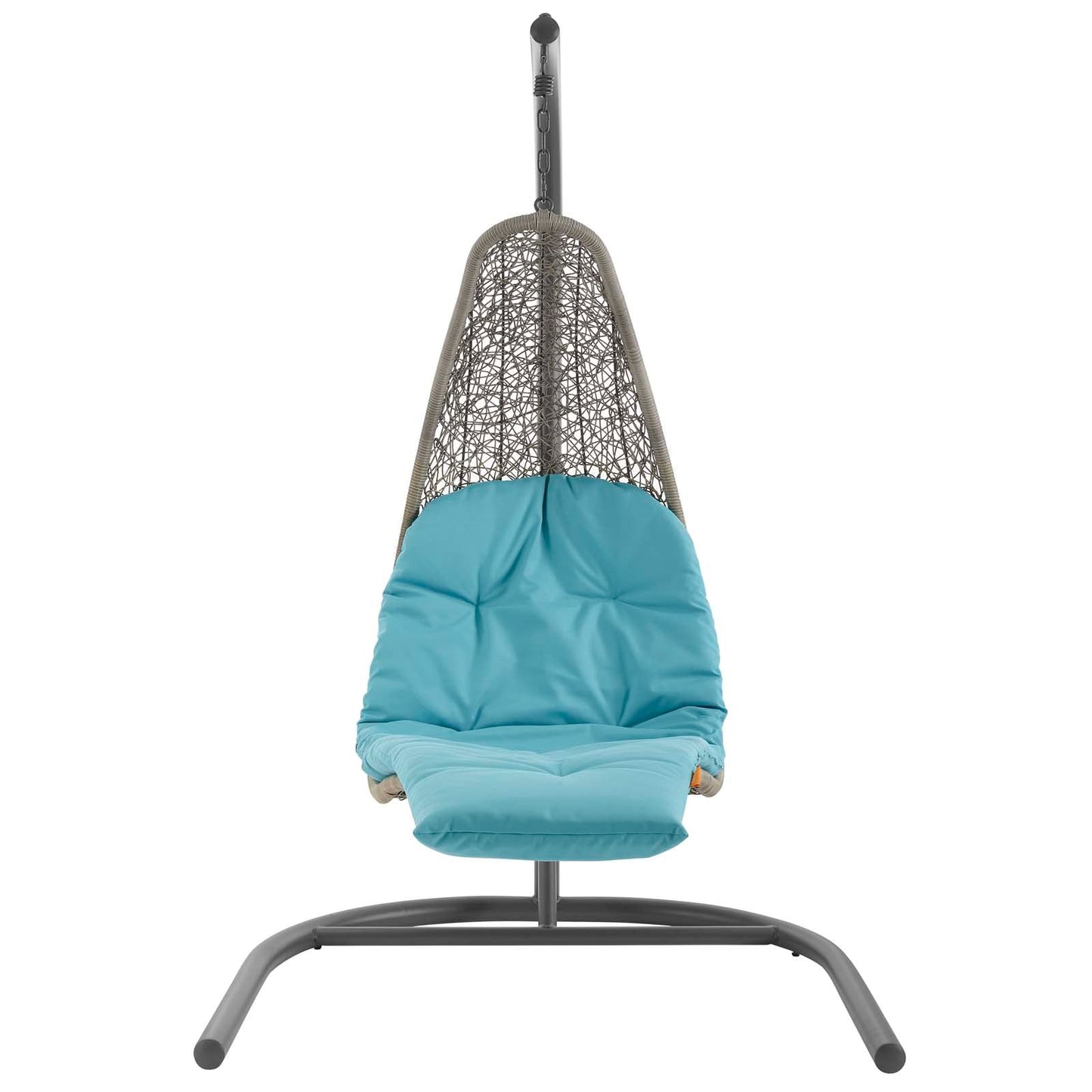 Landscape Hanging Chaise Lounge Outdoor Patio Swing Chair Light Gray Turquoise EEI-2952-LGR-TRQ