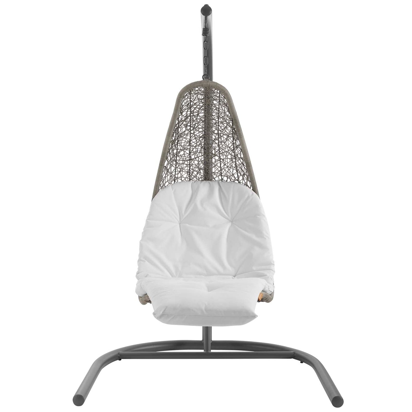 Landscape Hanging Chaise Lounge Outdoor Patio Swing Chair Light Gray White EEI-2952-LGR-WHI