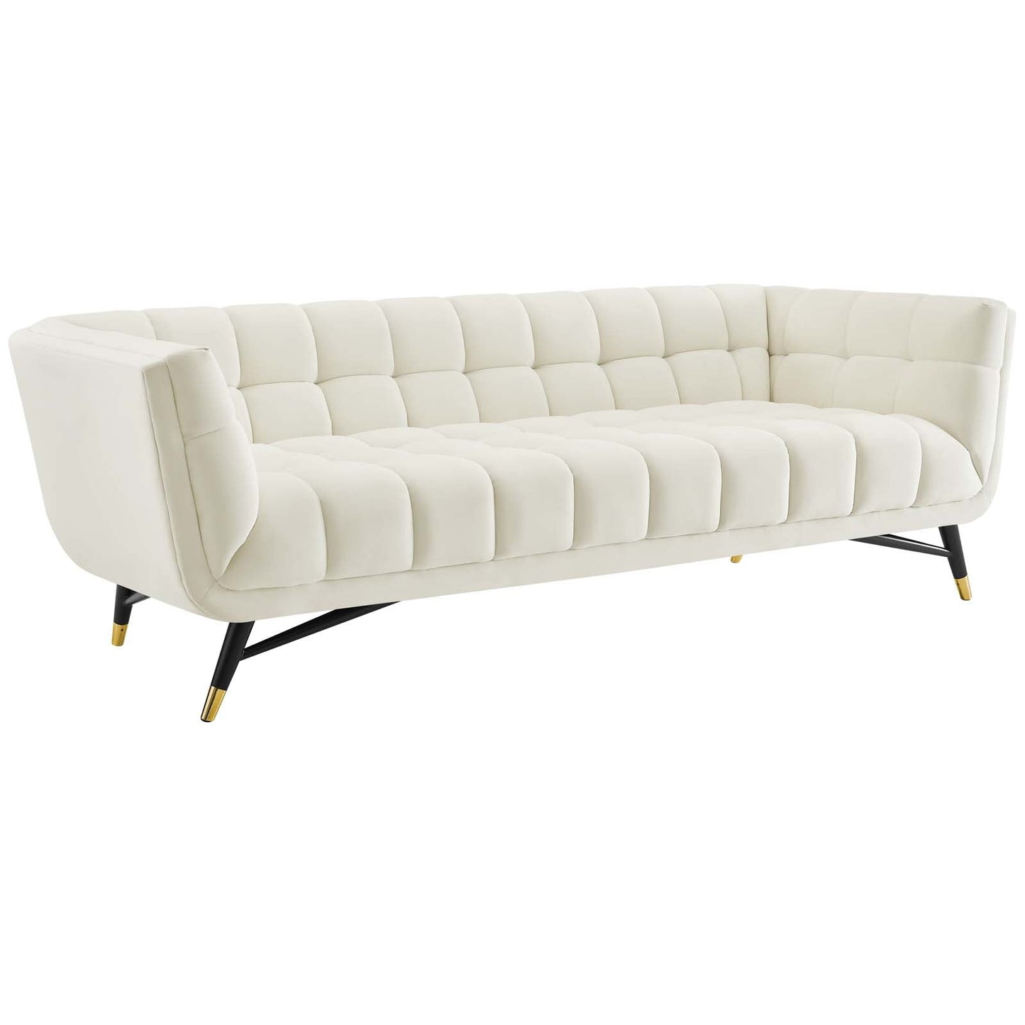 Adept Performance Velvet Sofa Ivory EEI-3059-IVO