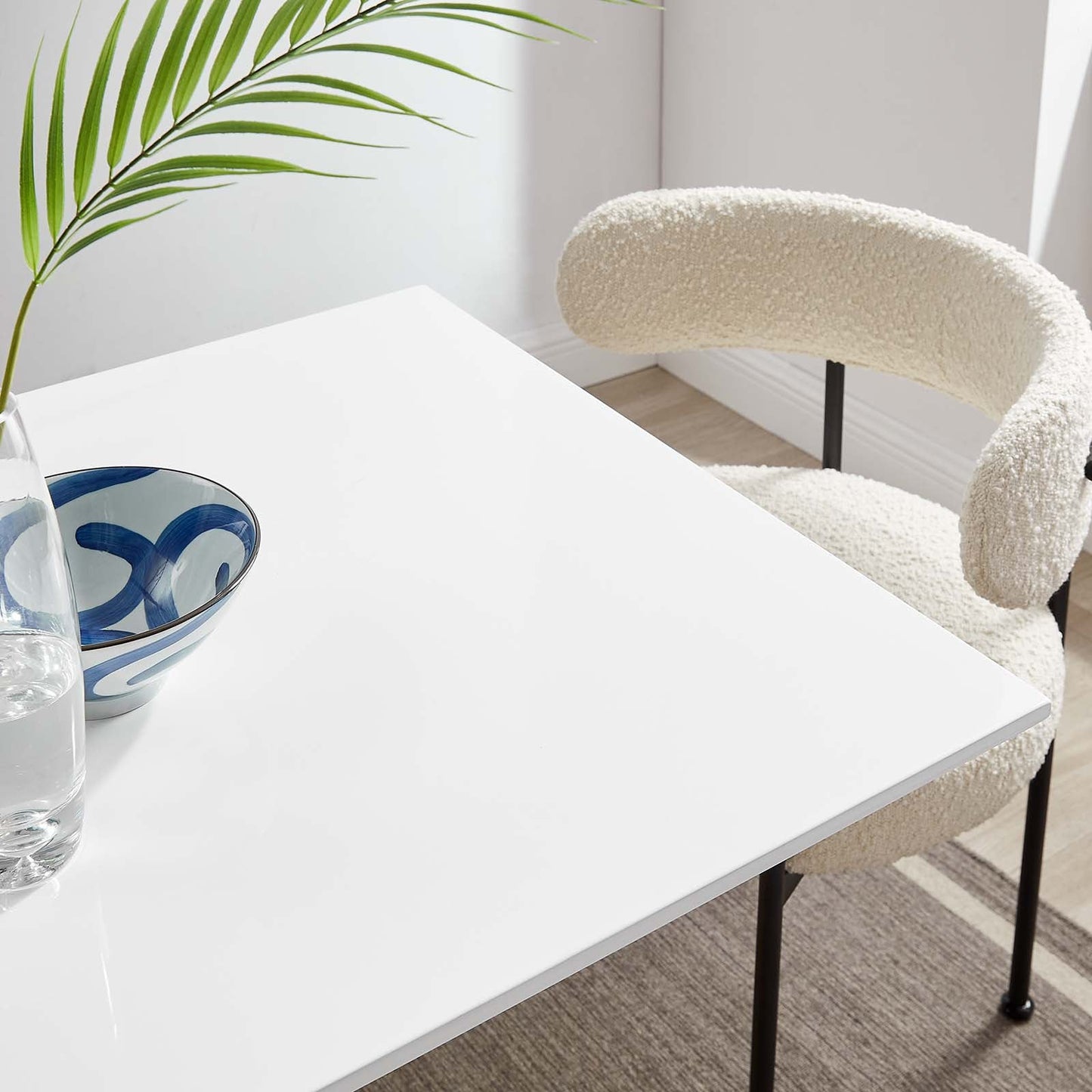 Lippa 28" Square Wood Top Dining Table - Black, Gold, White Options Available