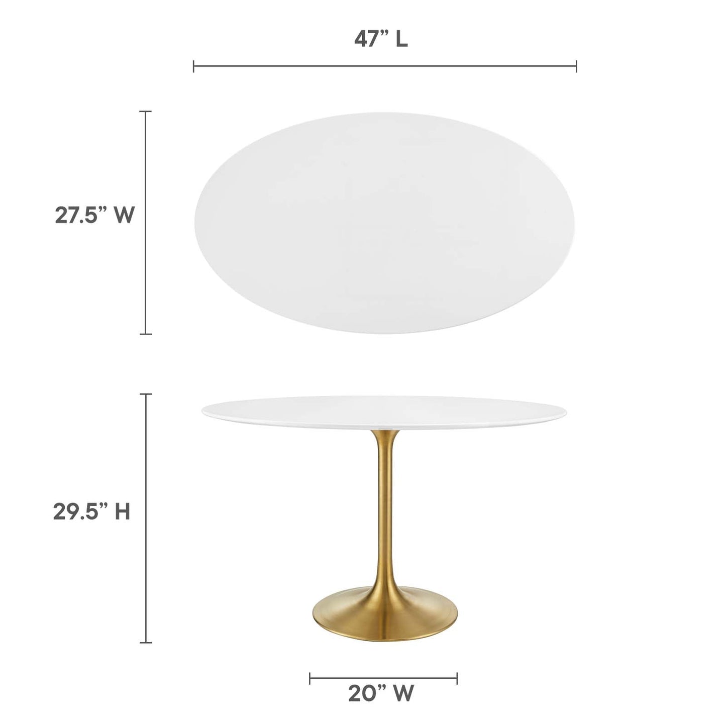 Lippa 48" Dining Table - Artificial Marble, Solid Wood & Metal Options by Modway