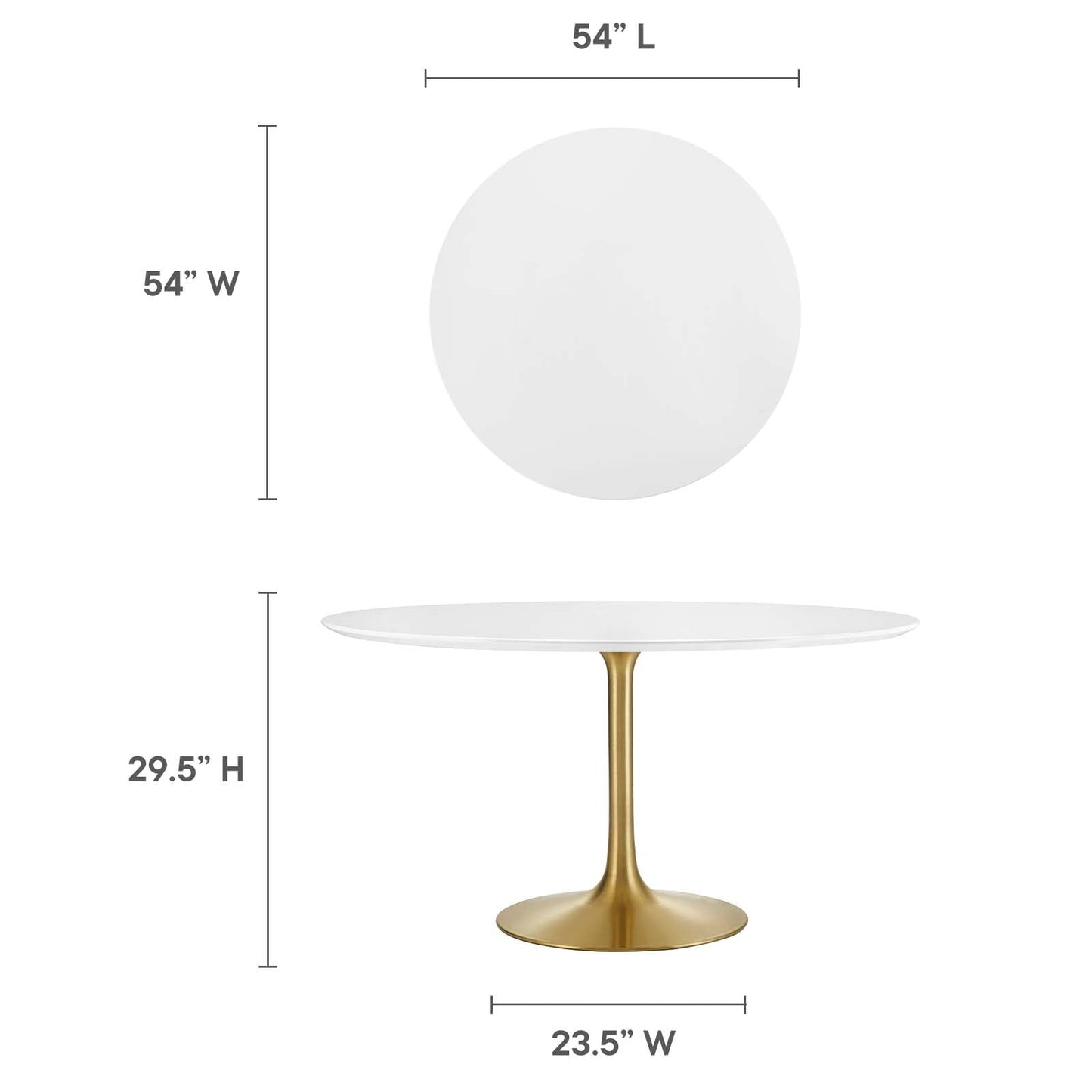 Lippa 54" Round Dining Table - Artificial Marble & Wood Options