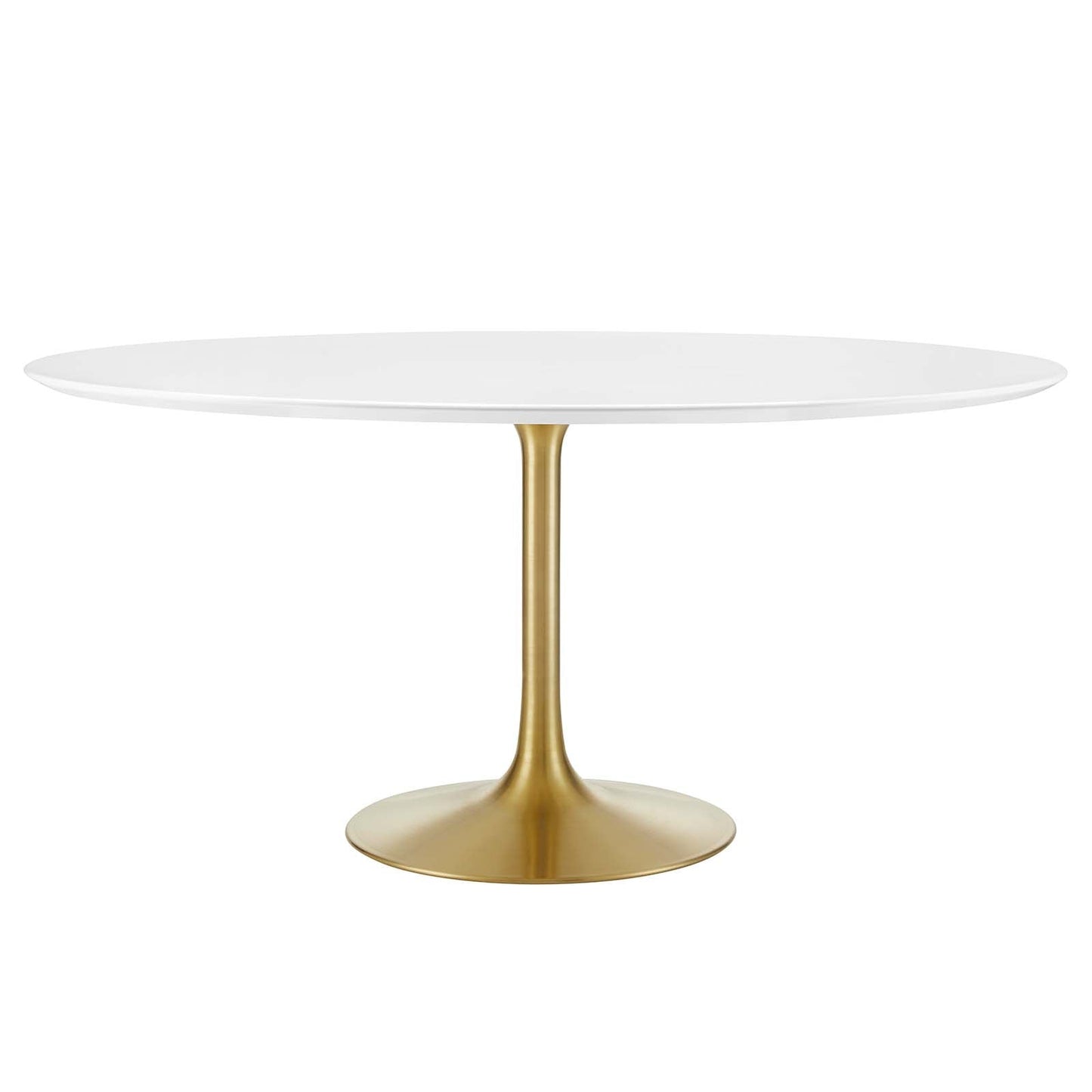 Lippa 60" Round Wood Dining Table - Gold and White, Natural Finishes