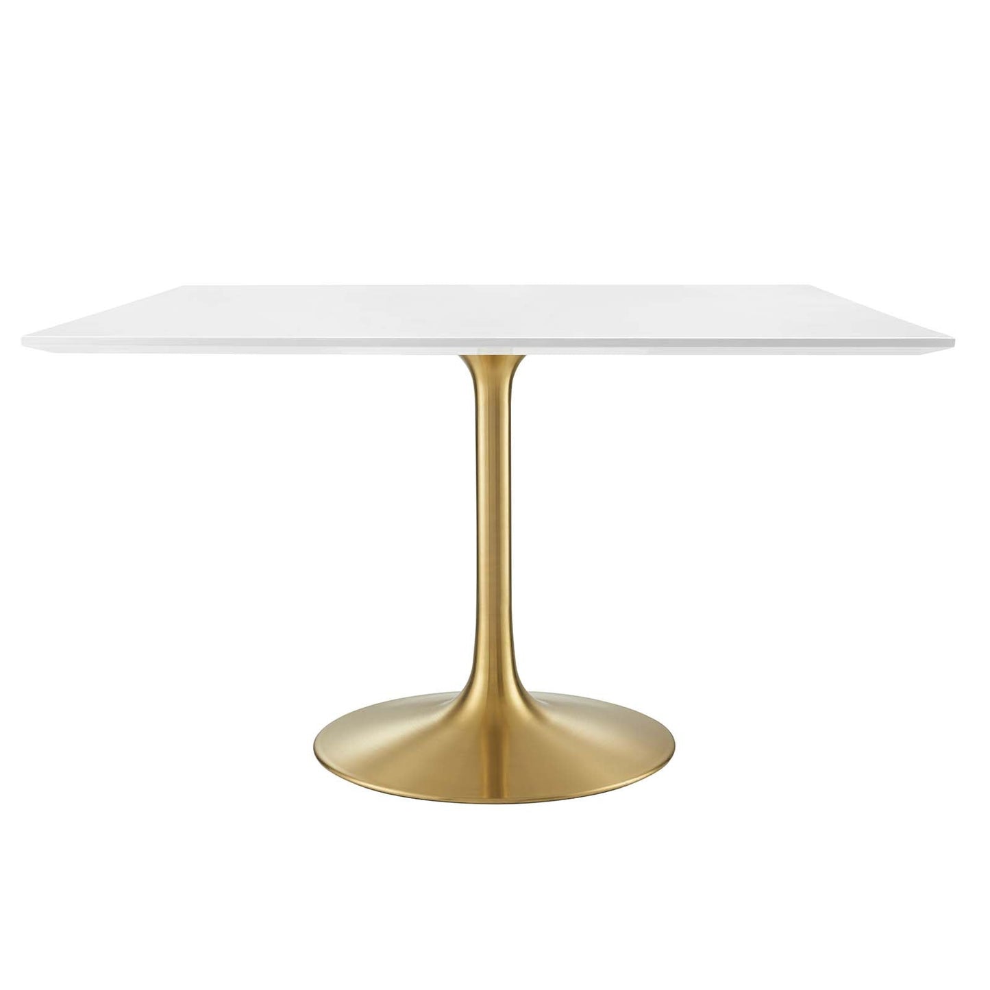 Lippa 47" Square Wood Top Dining Table - Gold and White Finish