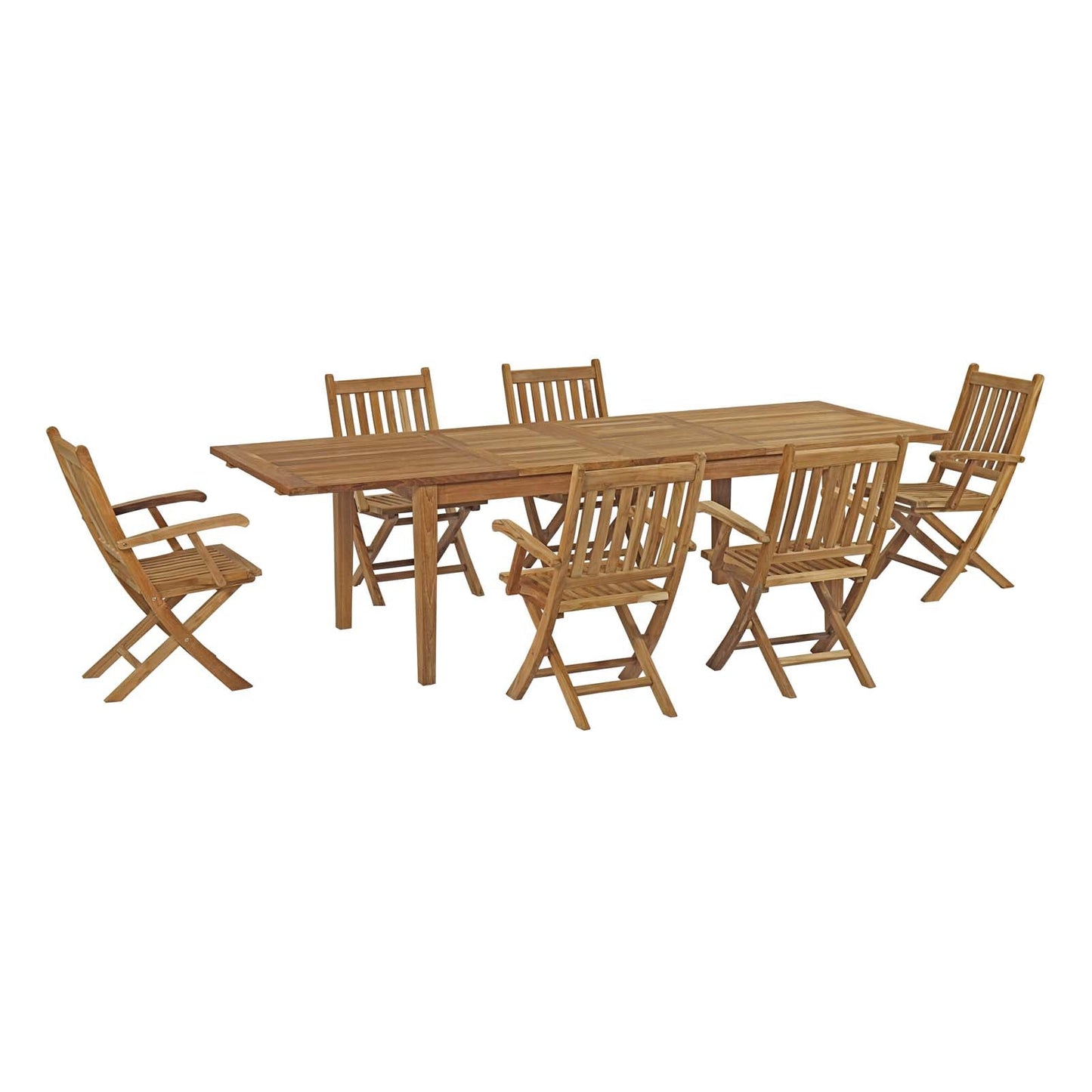 Marina 7 Piece Outdoor Patio Teak Dining Set by Modway EEI-3280-NAT-SET