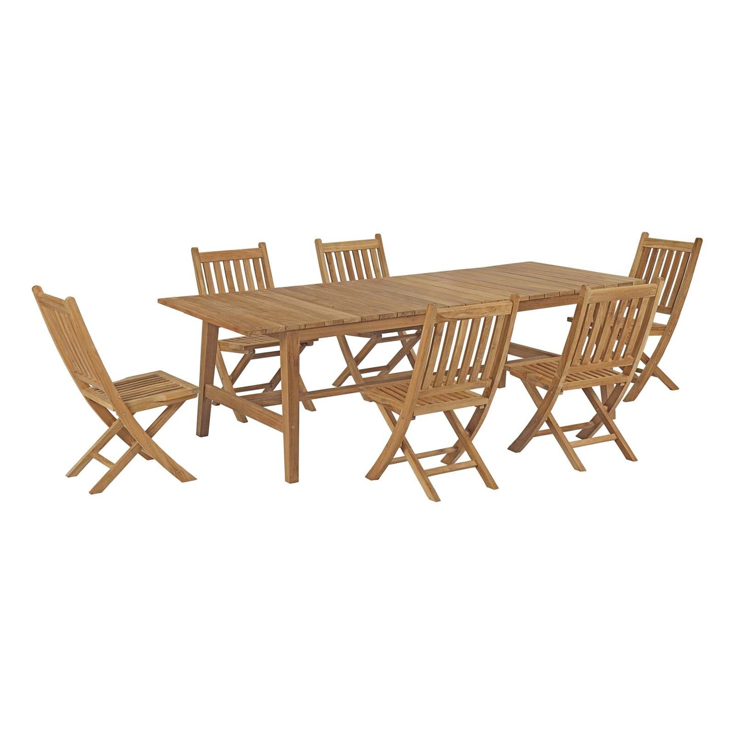 Marina 7 Piece Outdoor Patio Teak Dining Set by Modway EEI-3309-NAT-SET