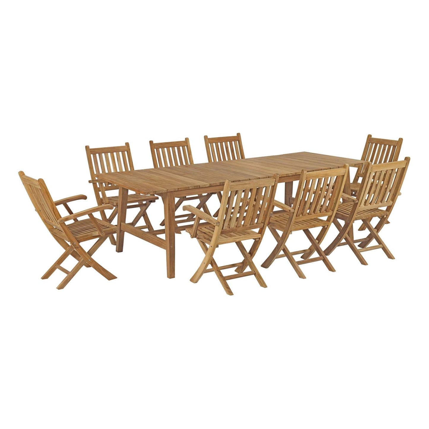 Marina 9 Piece Outdoor Patio Teak Dining Set by Modway EEI-3314-NAT-SET