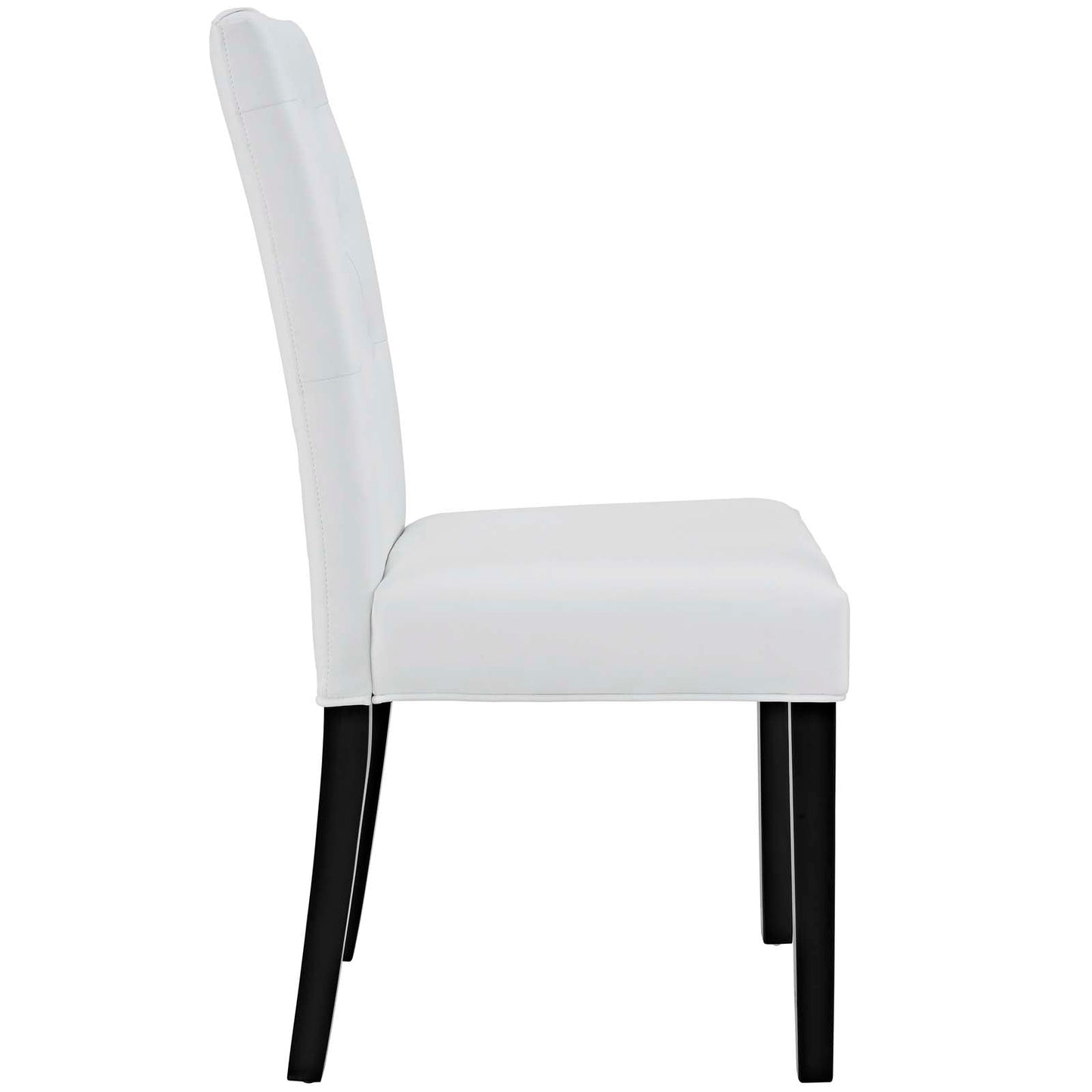 Confer Dining Side Chair Vinyl Set of 2 or 4, White, EEI-3323-WHI, EEI-3324-WHI, EEI-1382-WHI