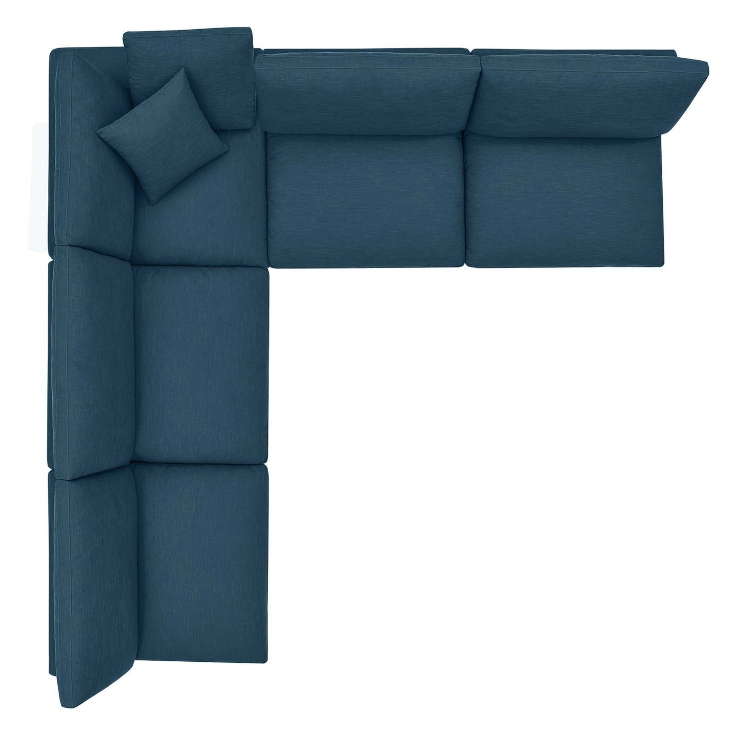 Commix Down Filled Overstuffed 5-Piece Armless Sectional Sofa Azure EEI-3360-AZU