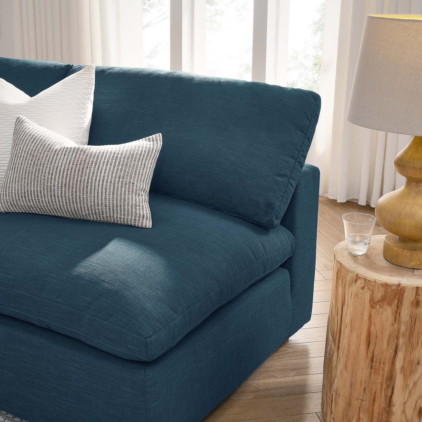 Commix Down Filled Overstuffed 5-Piece Armless Sectional Sofa Azure EEI-3360-AZU