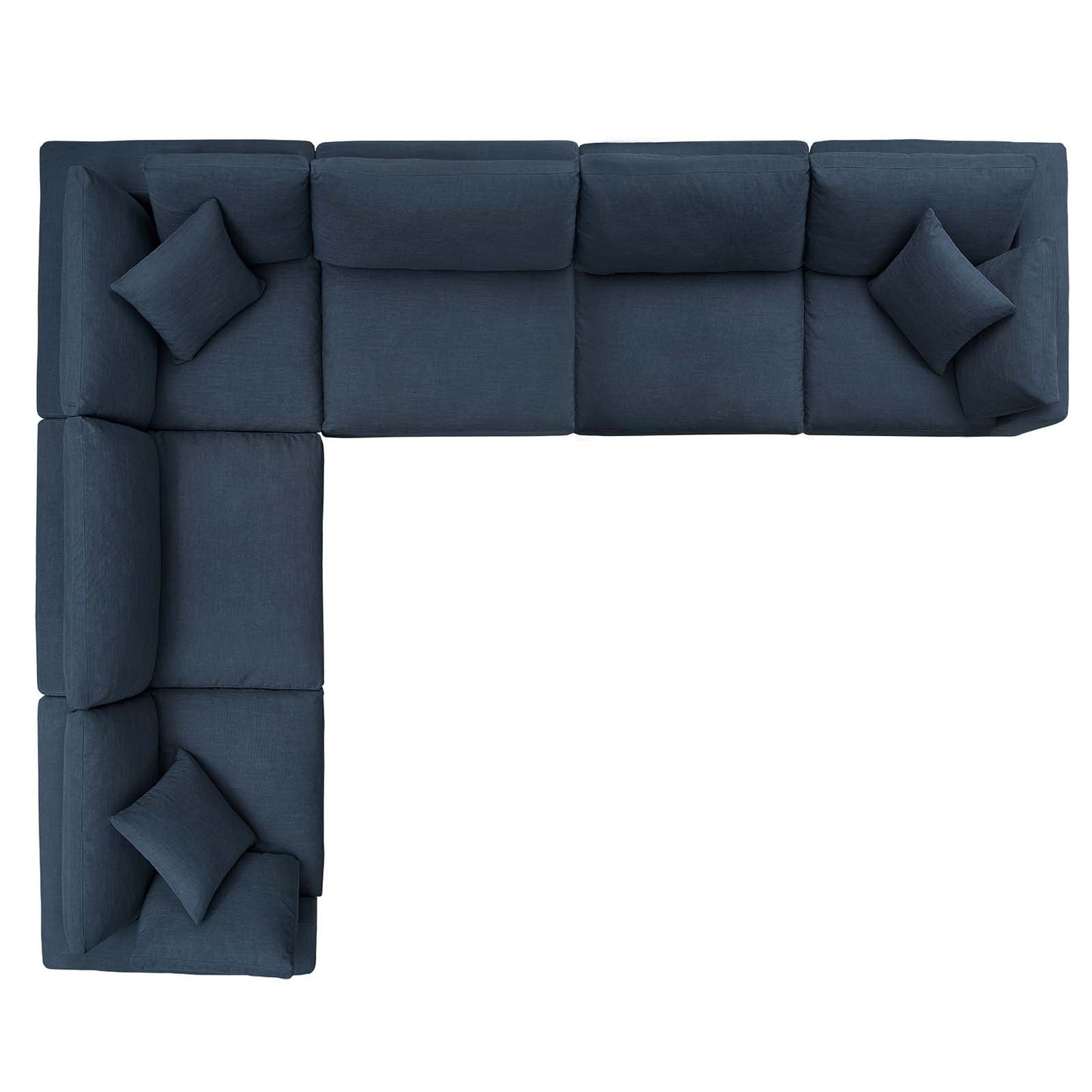 Commix Down Filled Overstuffed 6 Piece Sectional Sofa Set Azure EEI-3361-AZU