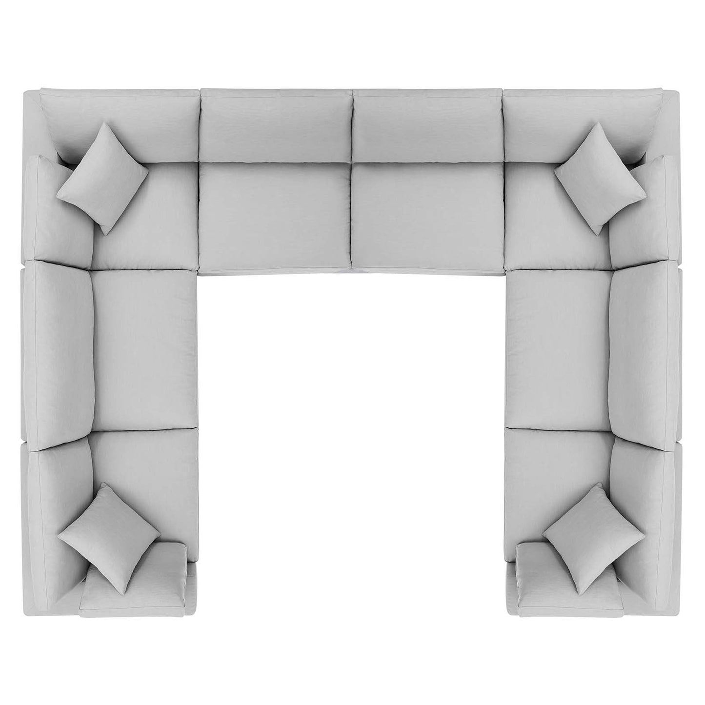 Commix Down Filled Overstuffed 8-Piece Sectional Sofa Light Gray EEI-3363-LGR