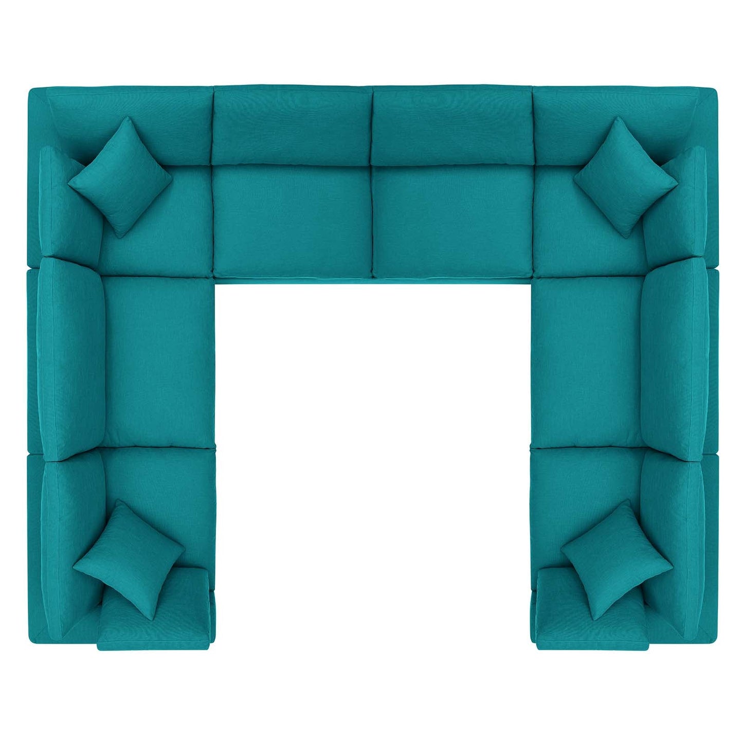 Commix Down Filled Overstuffed 8-Piece Sectional Sofa Teal EEI-3363-TEA