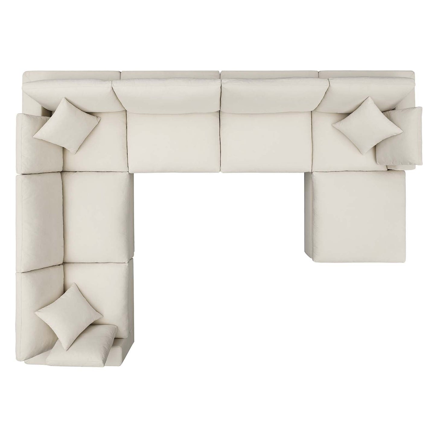 Commix Down Filled Overstuffed 7-Piece Sectional Sofa Light Beige EEI-3364-LBG