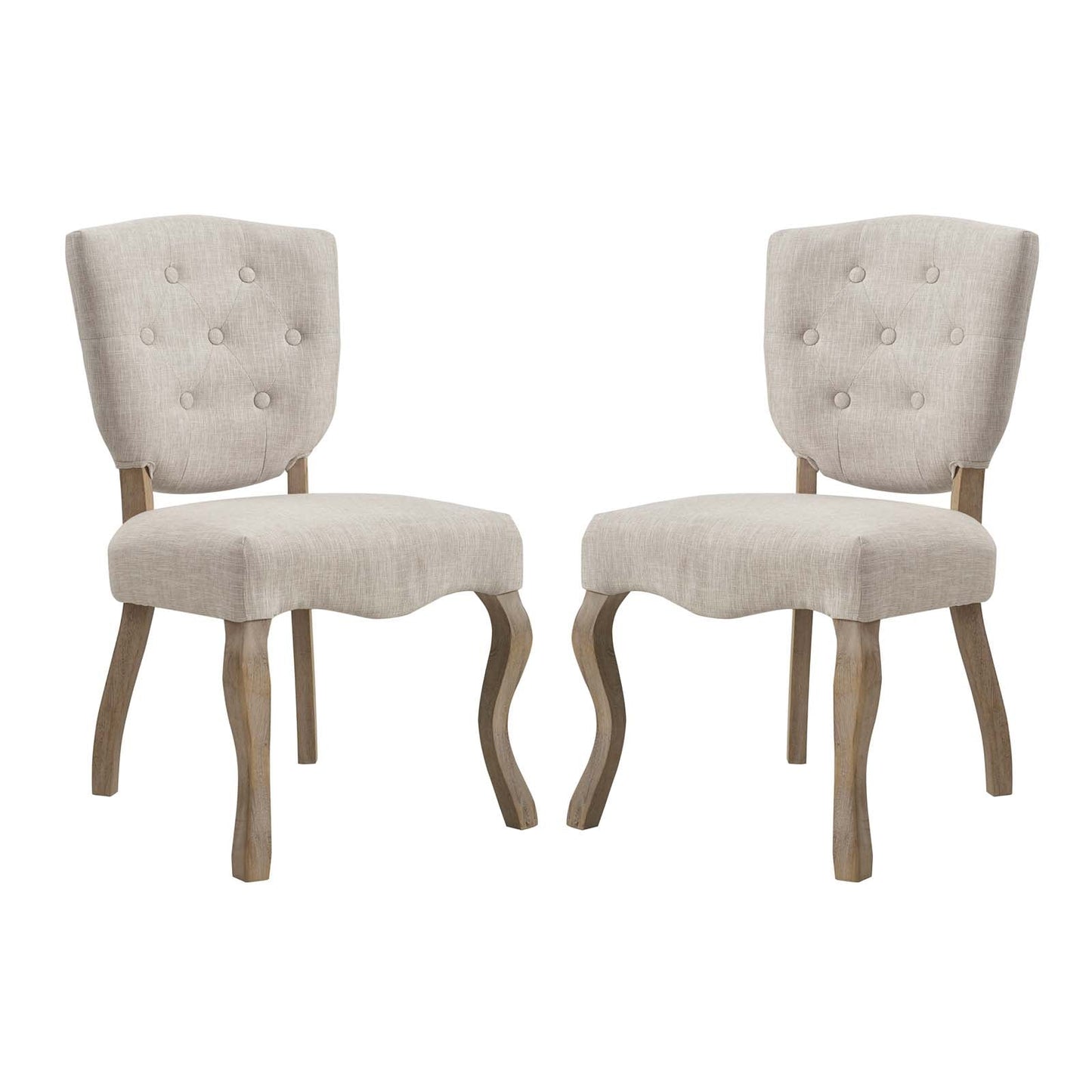 Array Dining Side Chair Set of 2 Beige EEI-3383-BEI