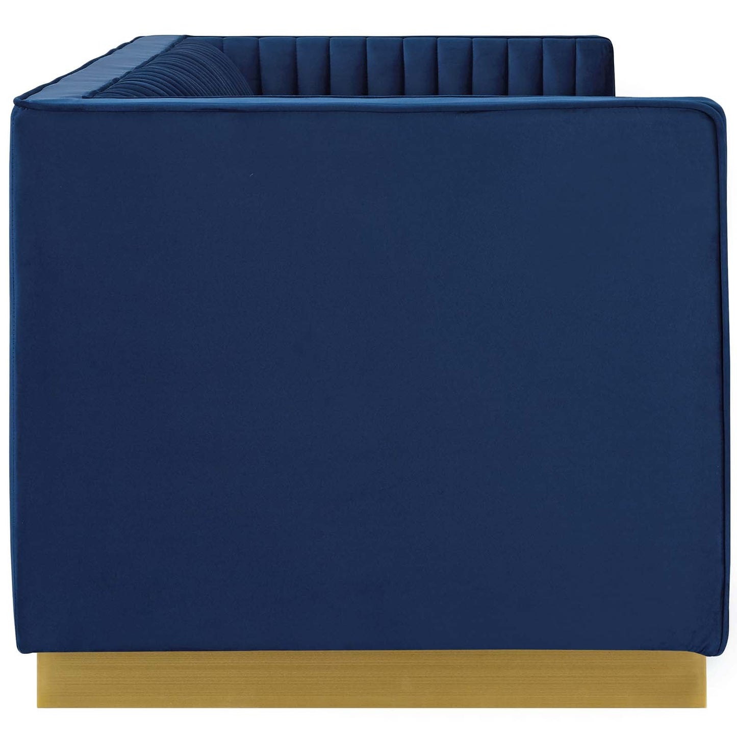 Sanguine Vertical Channel Tufted Performance Velvet Sofa Navy EEI-3405-NAV