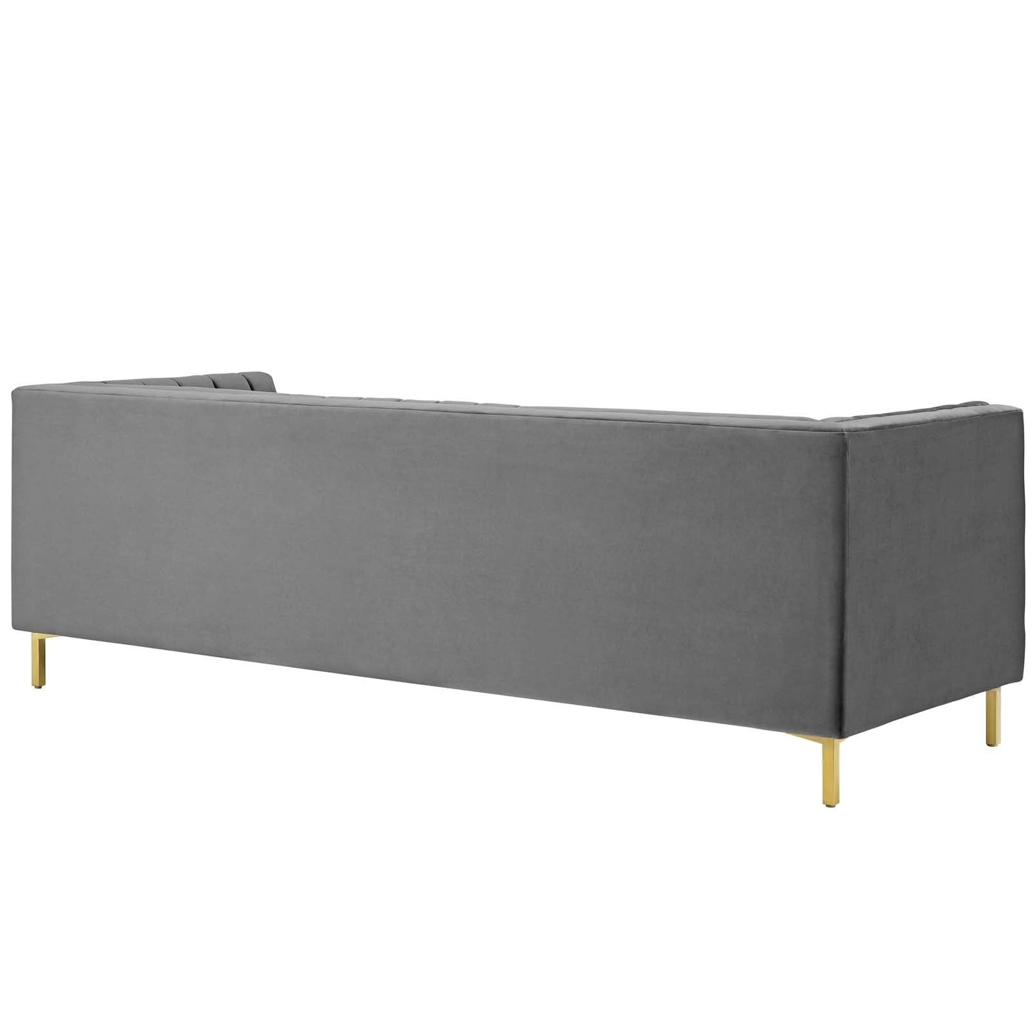 Ingenuity Channel Tufted Performance Velvet Sofa Gray EEI-3454-GRY