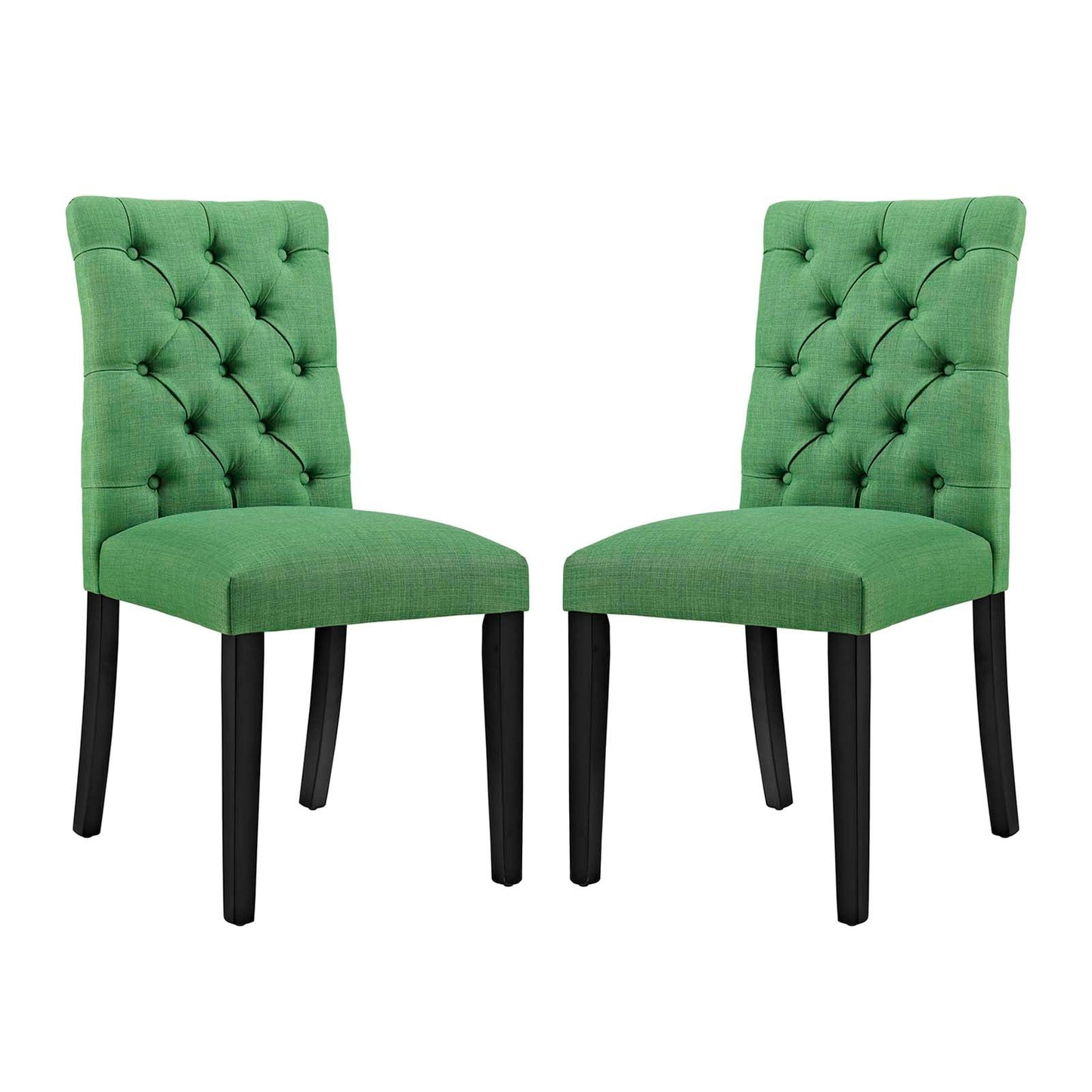 Duchess Dining Chair Fabric Set of 2 Green EEI-3474-GRN