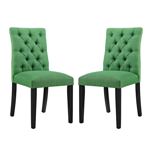 Duchess Dining Chair Fabric Set of 2 Green EEI-3474-GRN