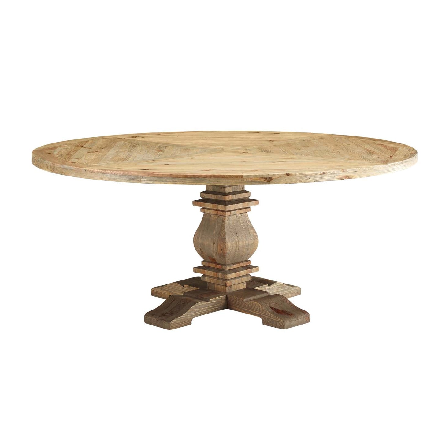 Column Round Pine Wood Dining Table