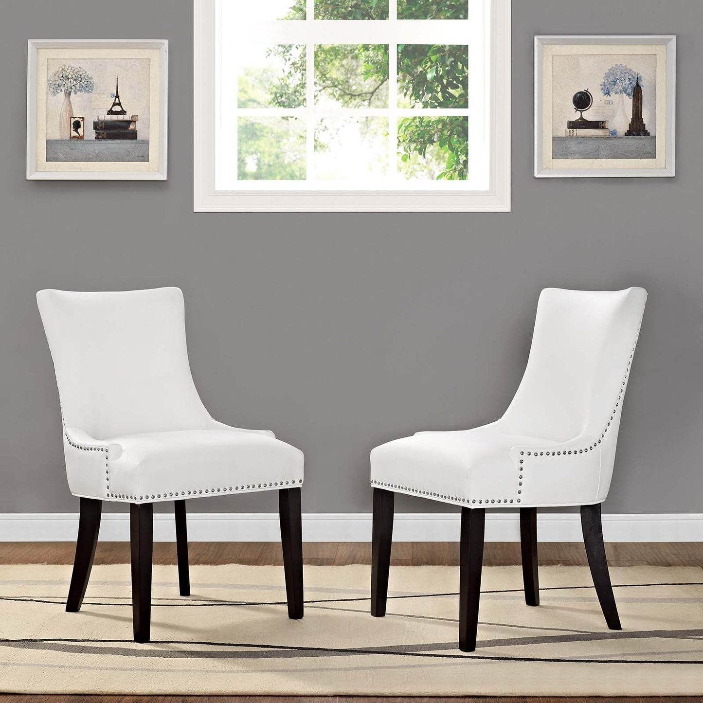 Marquis Dining Chair Faux and Vegan Leather Set of 2 or 4